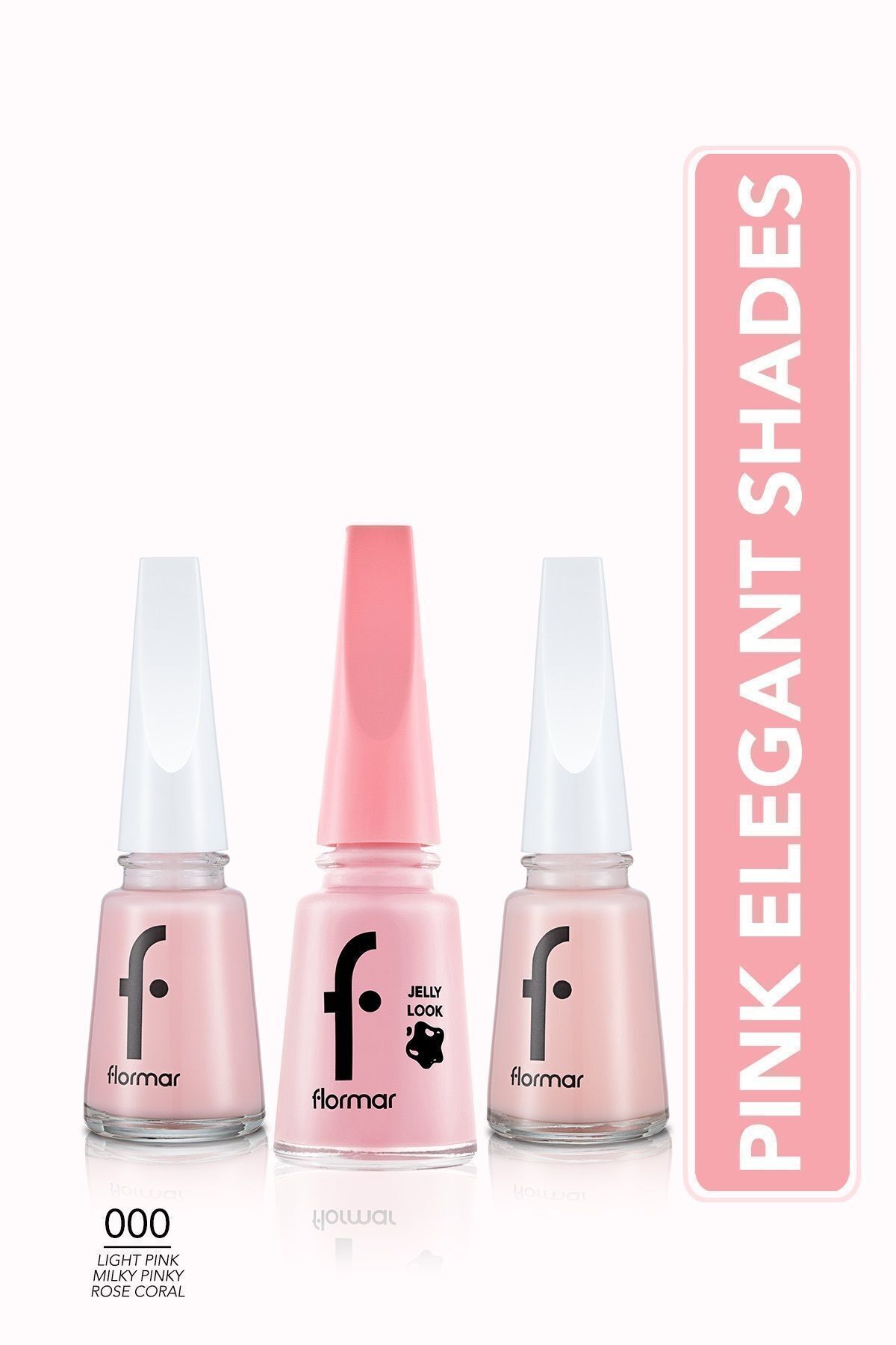 Flormar Pink Elegant Shades Набор из 3-х лаков для ногтей 8352