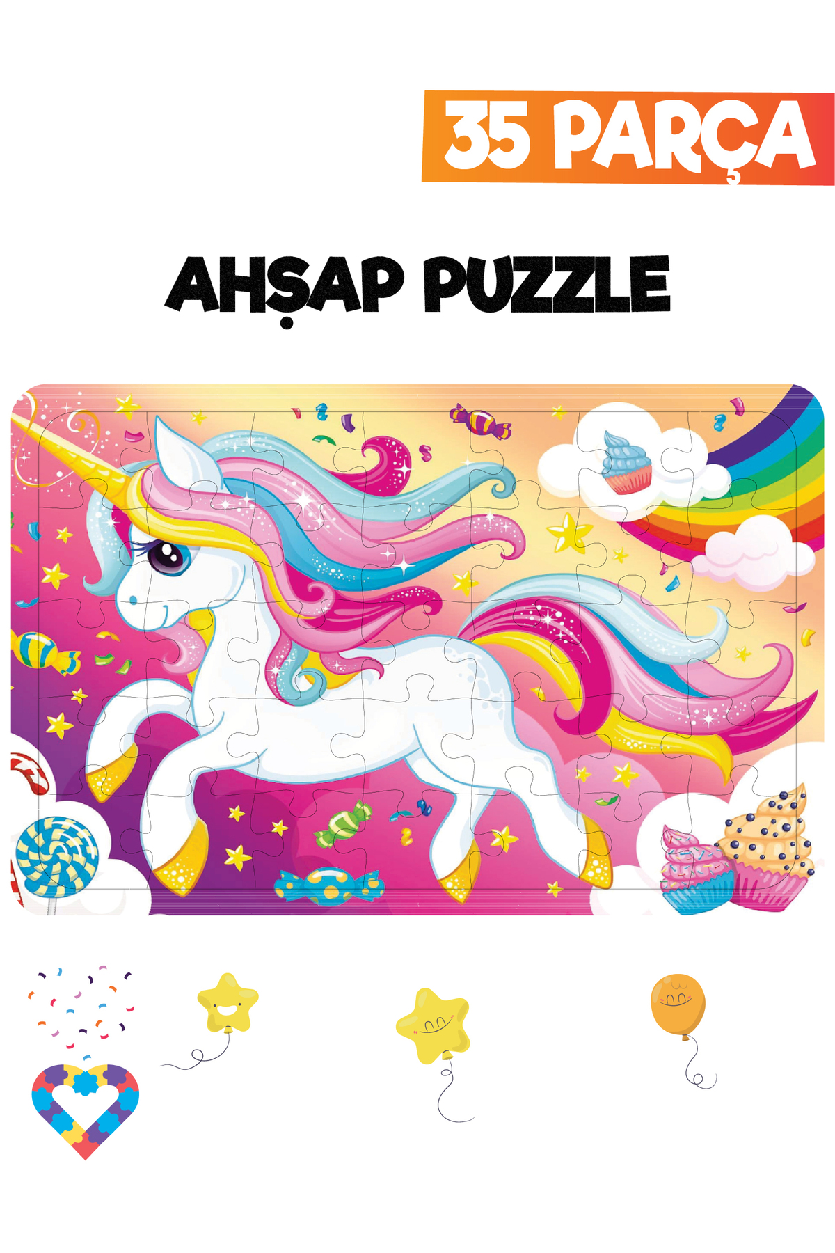 esatoys Ahşap Çocuk Puzzle 35 Parça