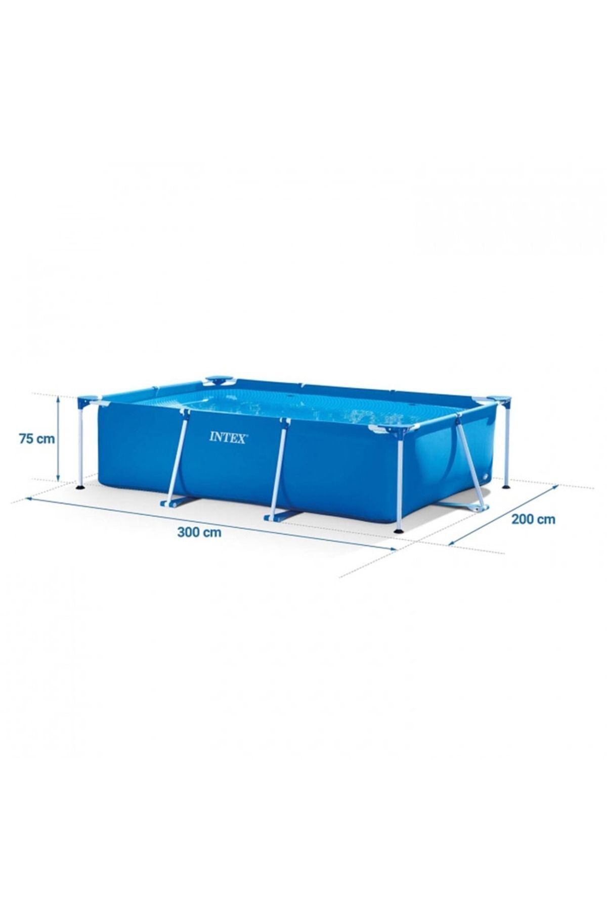 Intex-İntex 28272 Rectangular Prefabricated Family Pool 300x200x75cm 2