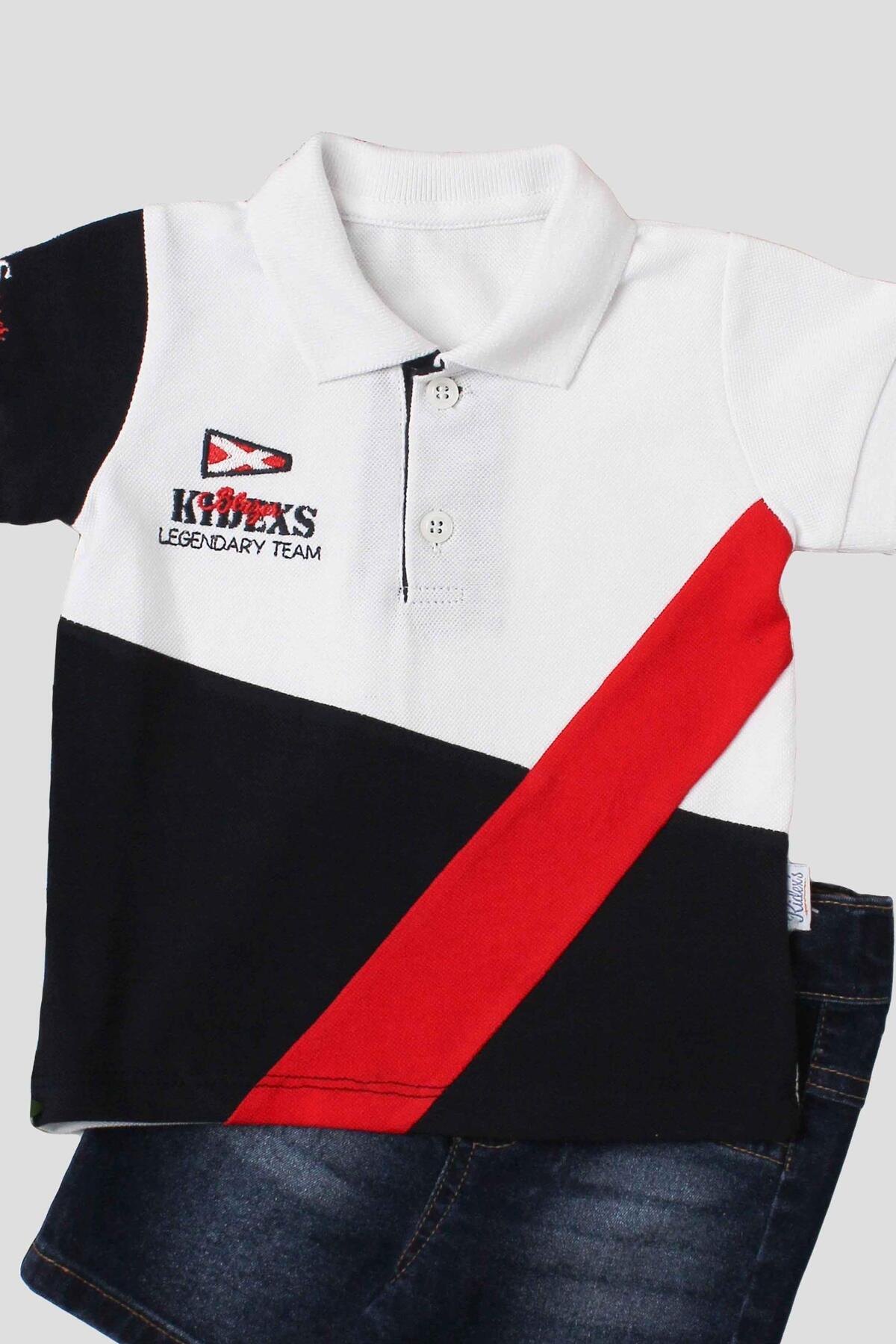 Chicsy Baby Erkek bebek pamuklu polo takım pantolon üst ikili takım düğün doğum günü nişan nikah bayram fotoğrafı 2 (önizleme)