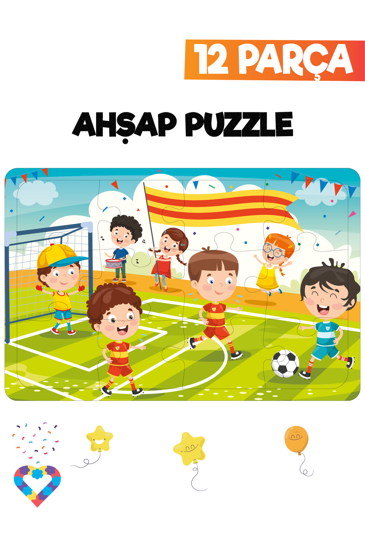 esatoys Ahşap Çocuk Puzzle 12 Parça