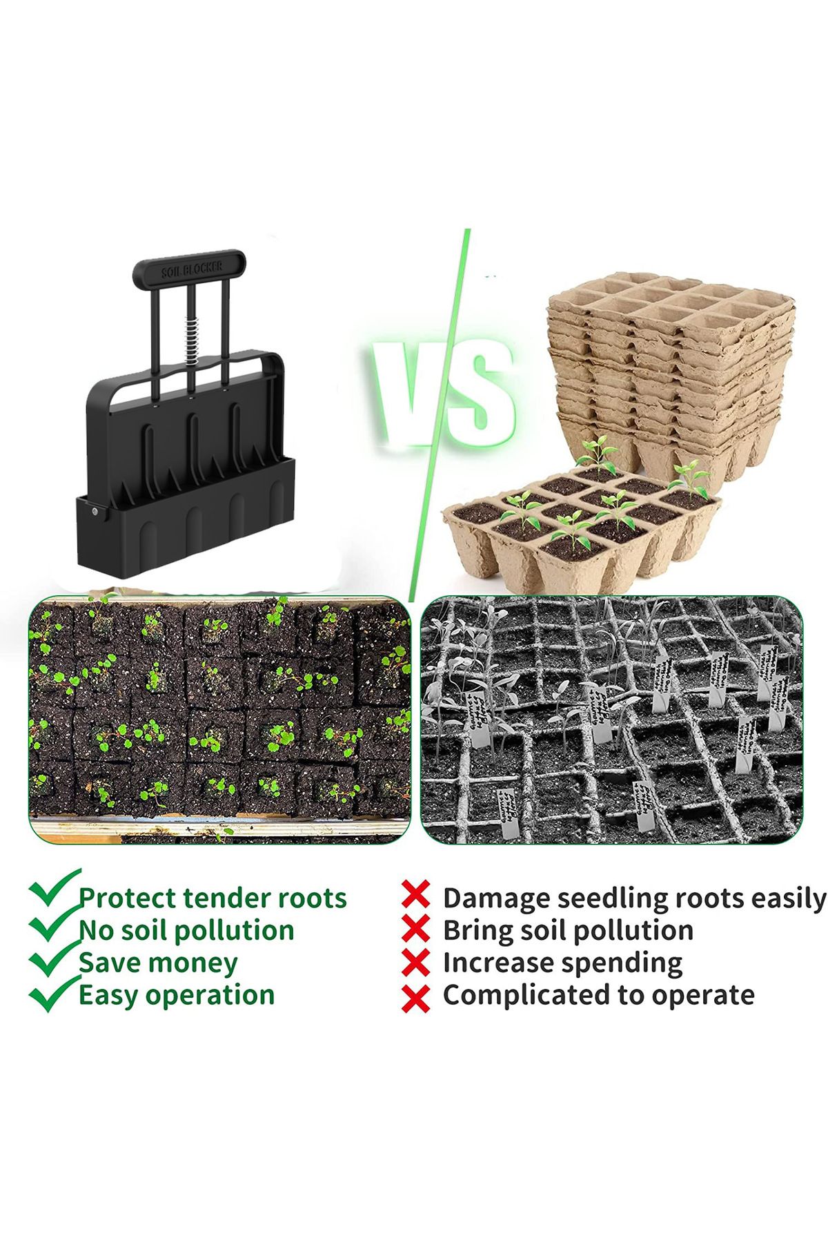 Biboss-Hot Selling Soil Block Maker Manual Soil Block Maker Garden Garden Sowing Forest Farm Tools Root ... 5