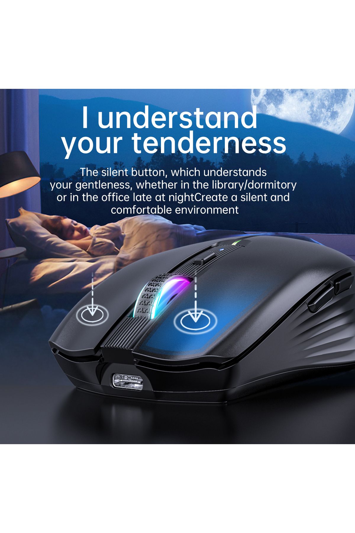 Choice-Type-c Rechargeable Wireless mouse Bluetooth Mouse RGB USB Ergonomic Gaming Mouse Silent Mouse fo... 4