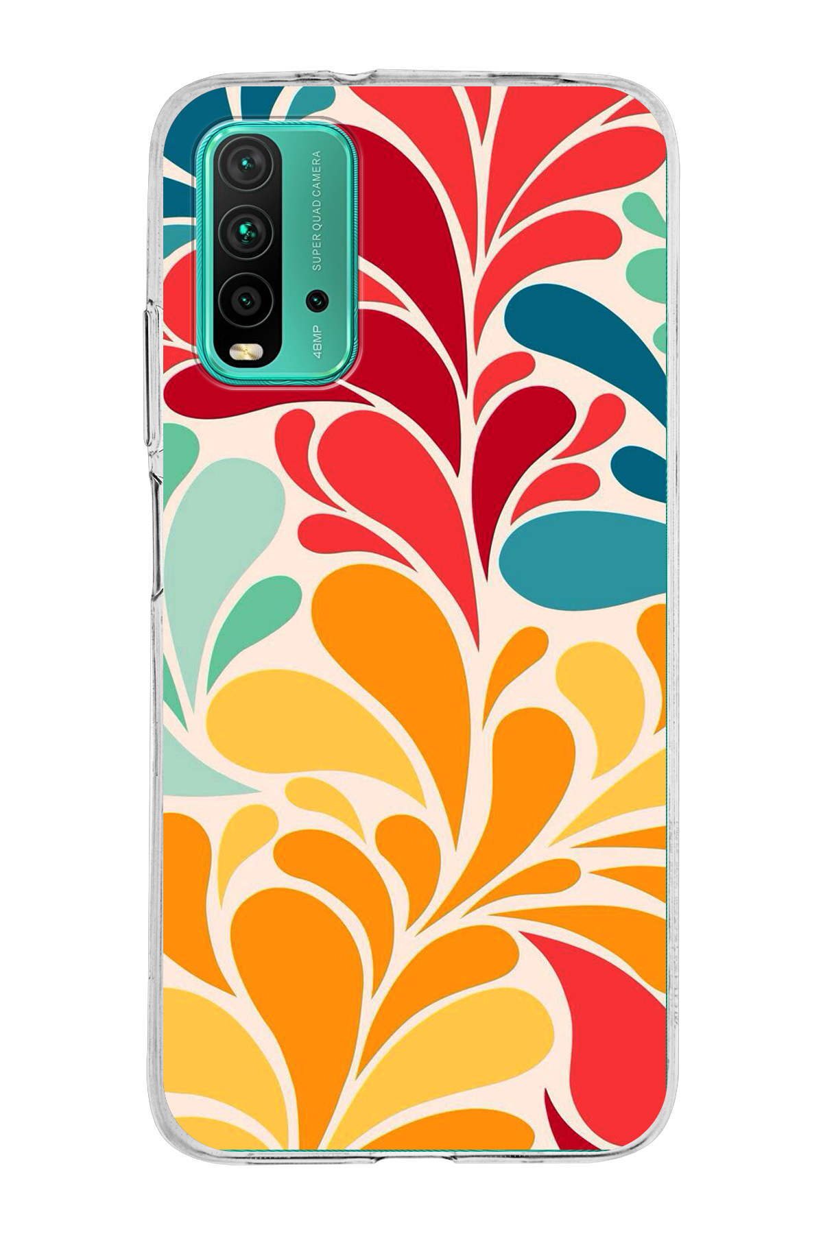 Xiaomi Poco M3 ile Uyumlu 1mm Slim Fit Retro Colors 5 Baskılı Şeffaf Kılıf