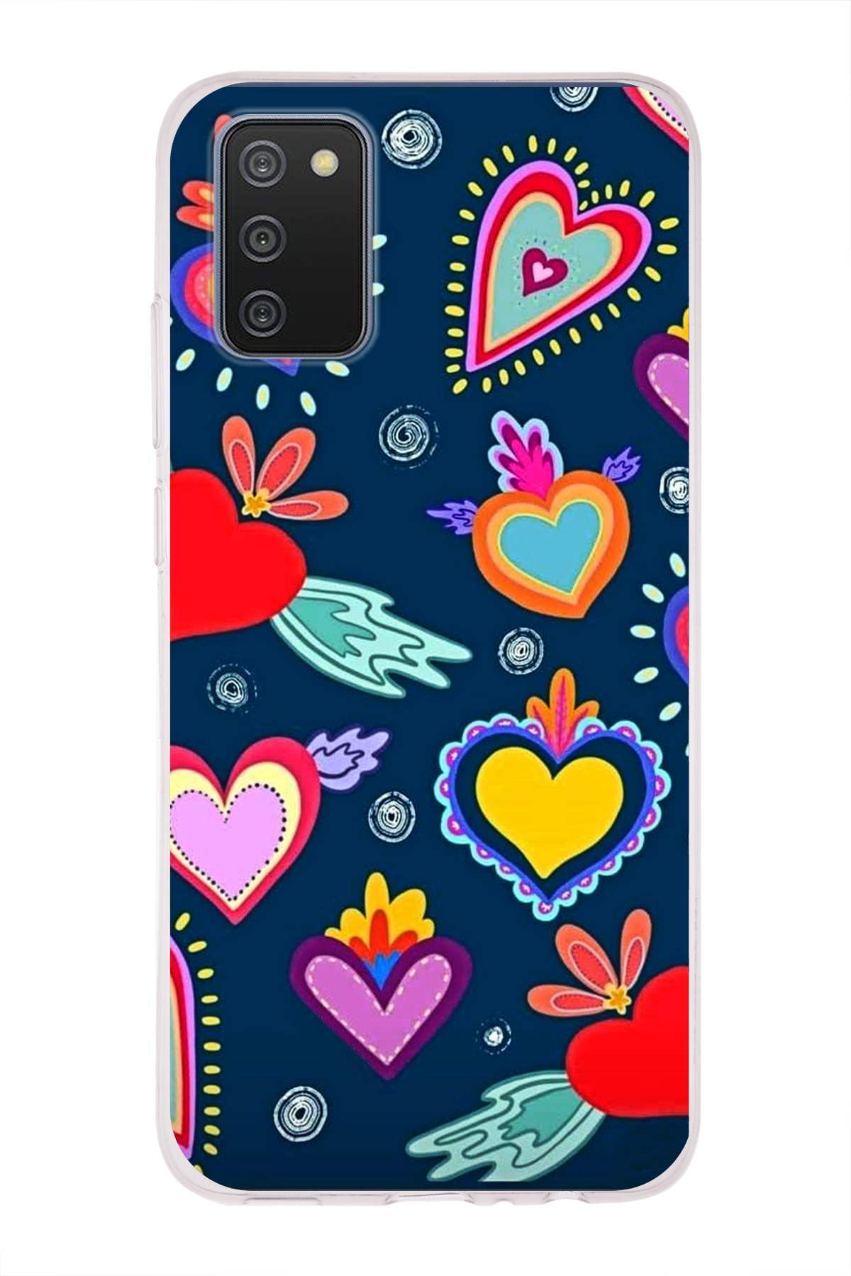 Samsung Galaxy A02s ile Uyumlu 1mm Slim Fit Retro Colors 3 Baskılı Şeffaf Kılıf