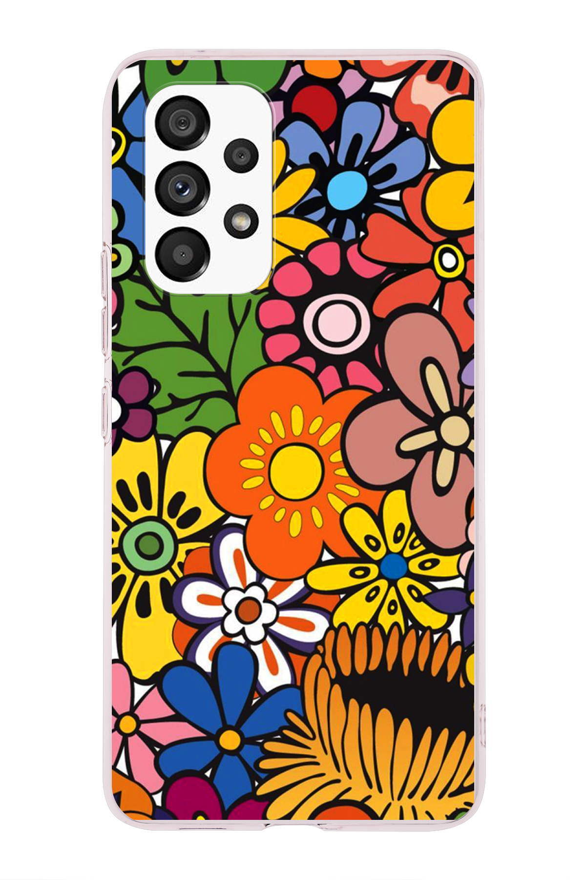 Samsung Galaxy A33 ile Uyumlu 1mm Slim Fit Retro Colors 2 Baskılı Şeffaf Kılıf