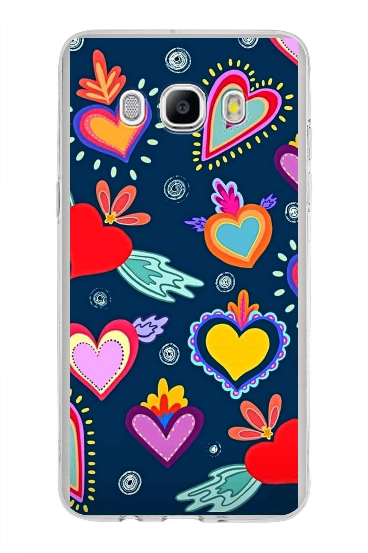 Samsung Galaxy J5 2016 ile Uyumlu 1mm Slim Fit Retro Colors 3 Baskılı Şeffaf Kılıf