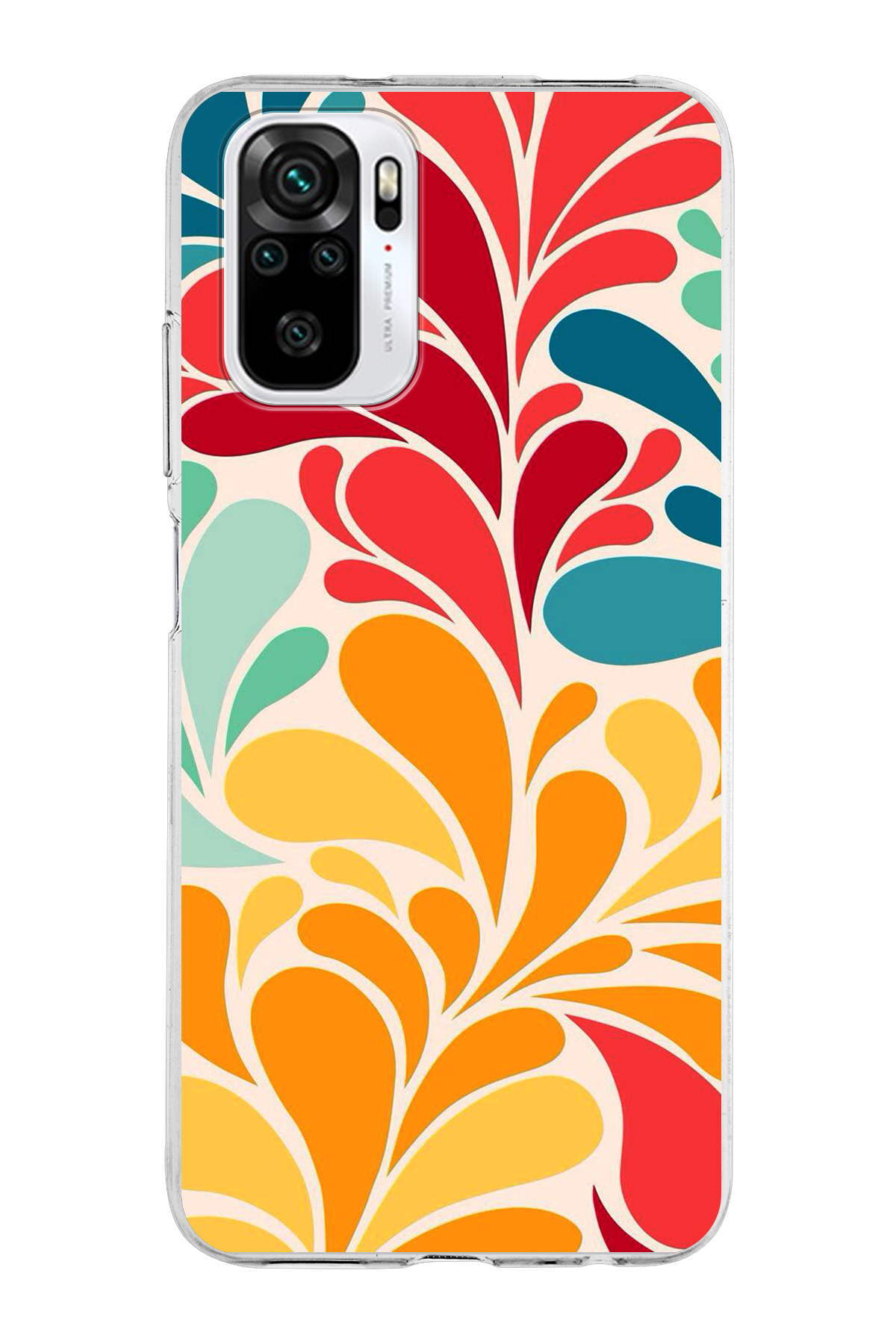 Xiaomi Redmi Note 10 ile Uyumlu 1mm Slim Fit Retro Colors 5 Baskılı Şeffaf Kılıf
