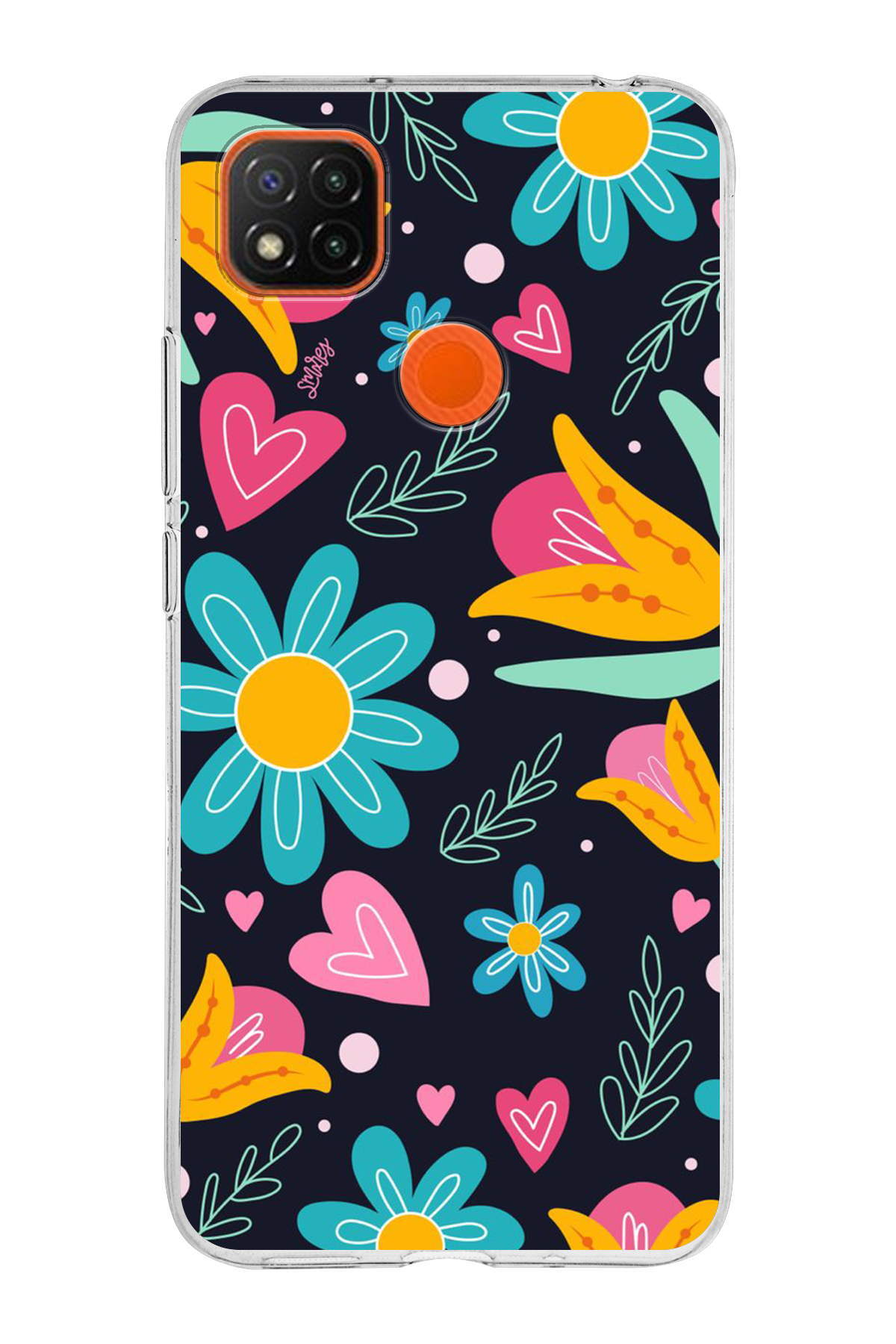 Xiaomi Redmi 10A ile Uyumlu 1mm Slim Fit Retro Colors 1 Baskılı Şeffaf Kılıf