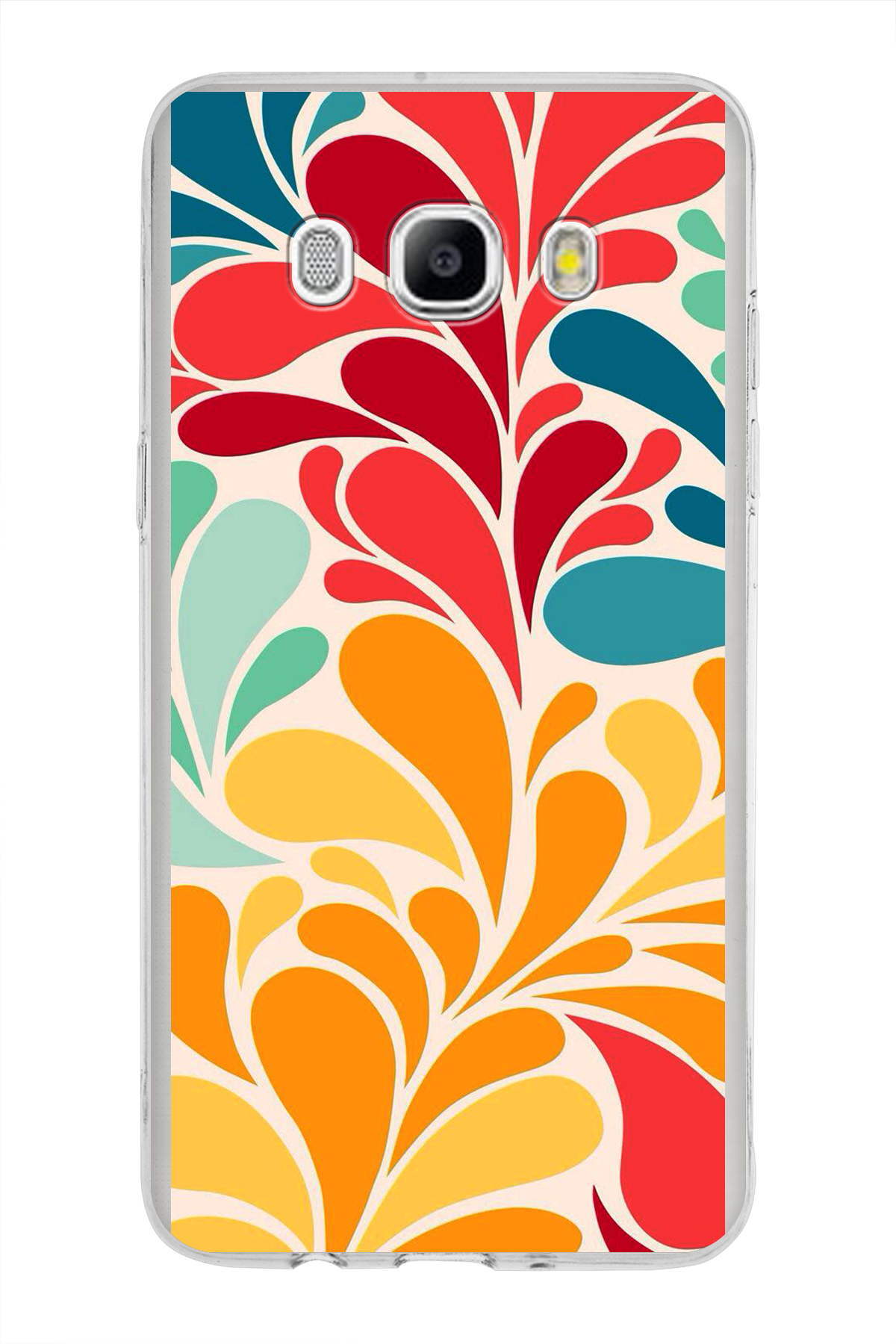 Samsung Galaxy J5 2016 ile Uyumlu 1mm Slim Fit Retro Colors 5 Baskılı Şeffaf Kılıf