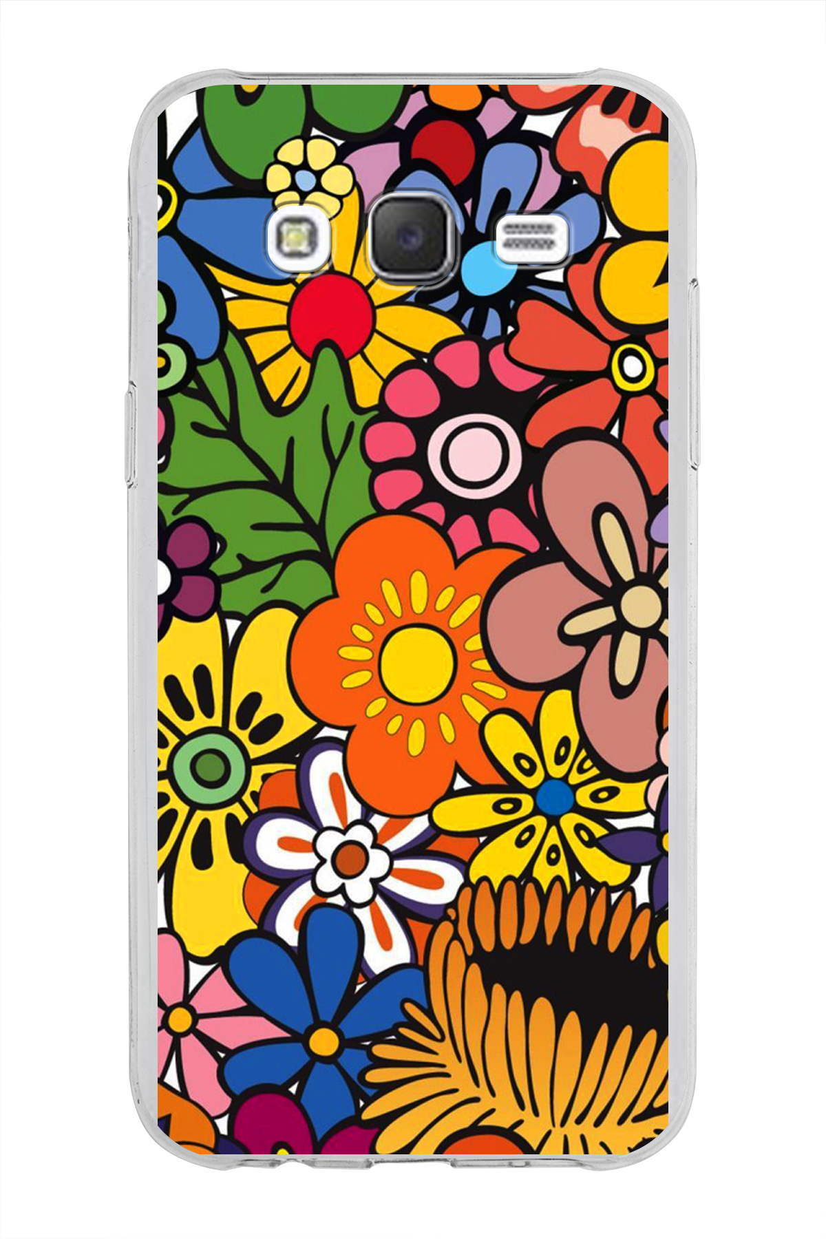 Samsung Galaxy J5 ile Uyumlu 1mm Slim Fit Retro Colors 2 Baskılı Şeffaf Kılıf