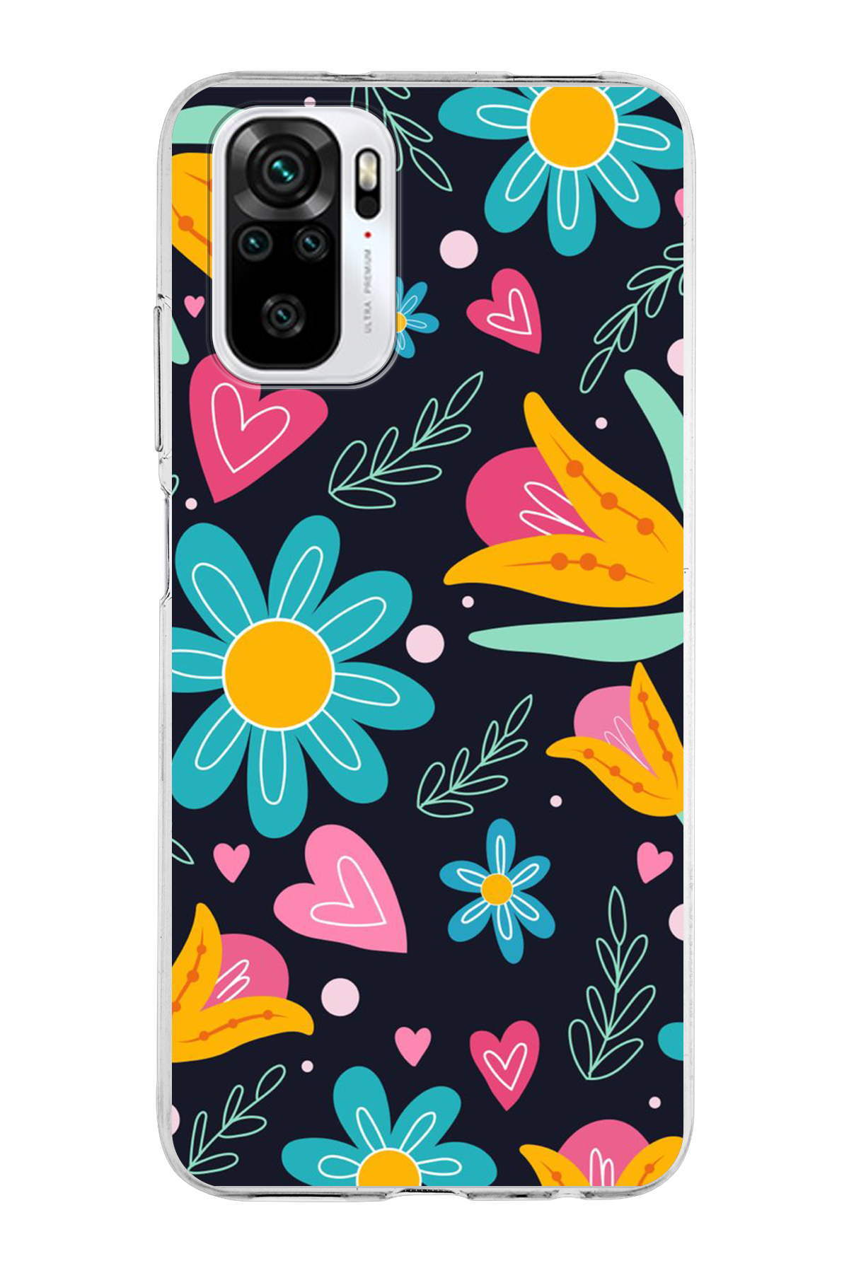 Xiaomi Redmi Note 10 ile Uyumlu 1mm Slim Fit Retro Colors 1 Baskılı Şeffaf Kılıf