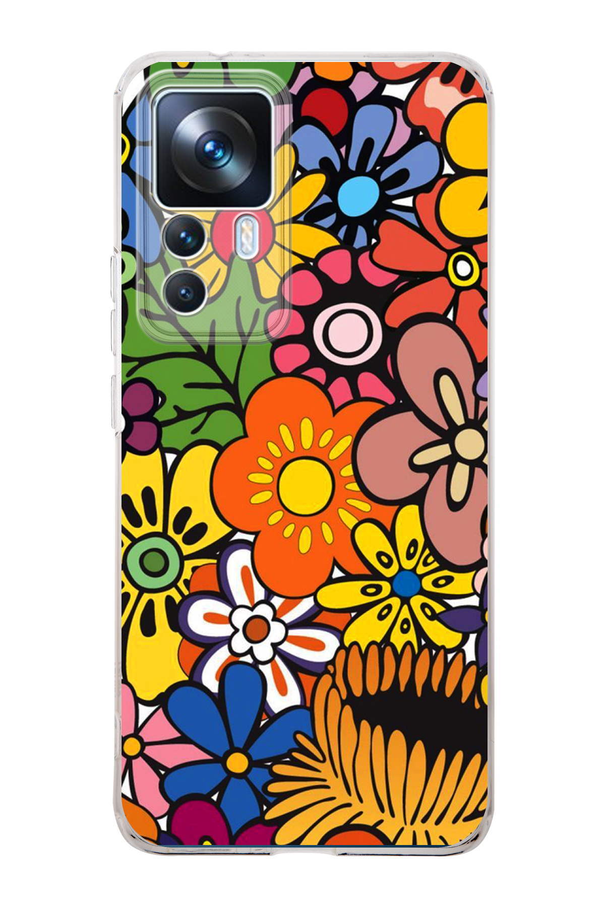 Xiaomi Mi 12T ile Uyumlu 1mm Slim Fit Retro Colors 2 Baskılı Şeffaf Kılıf