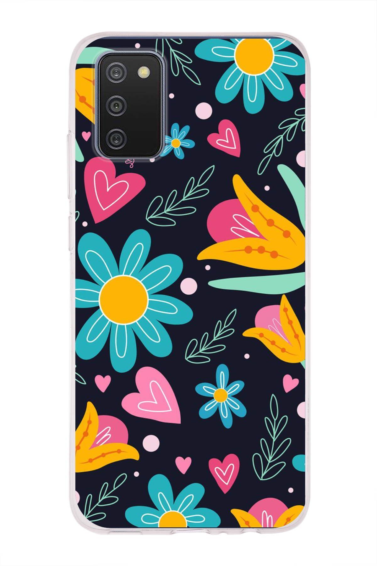 Samsung Galaxy A02s ile Uyumlu 1mm Slim Fit Retro Colors 1 Baskılı Şeffaf Kılıf