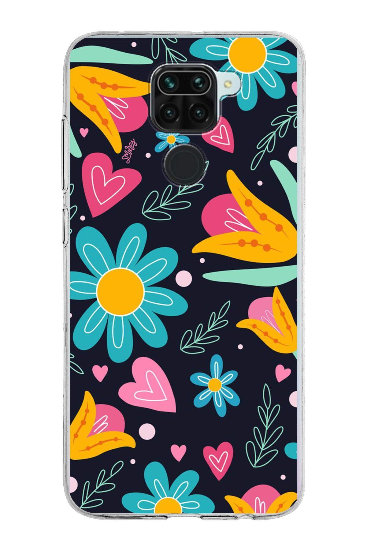 Xiaomi Redmi Note 9 ile Uyumlu 1mm Slim Fit Retro Colors 1 Baskılı Şeffaf Kılıf