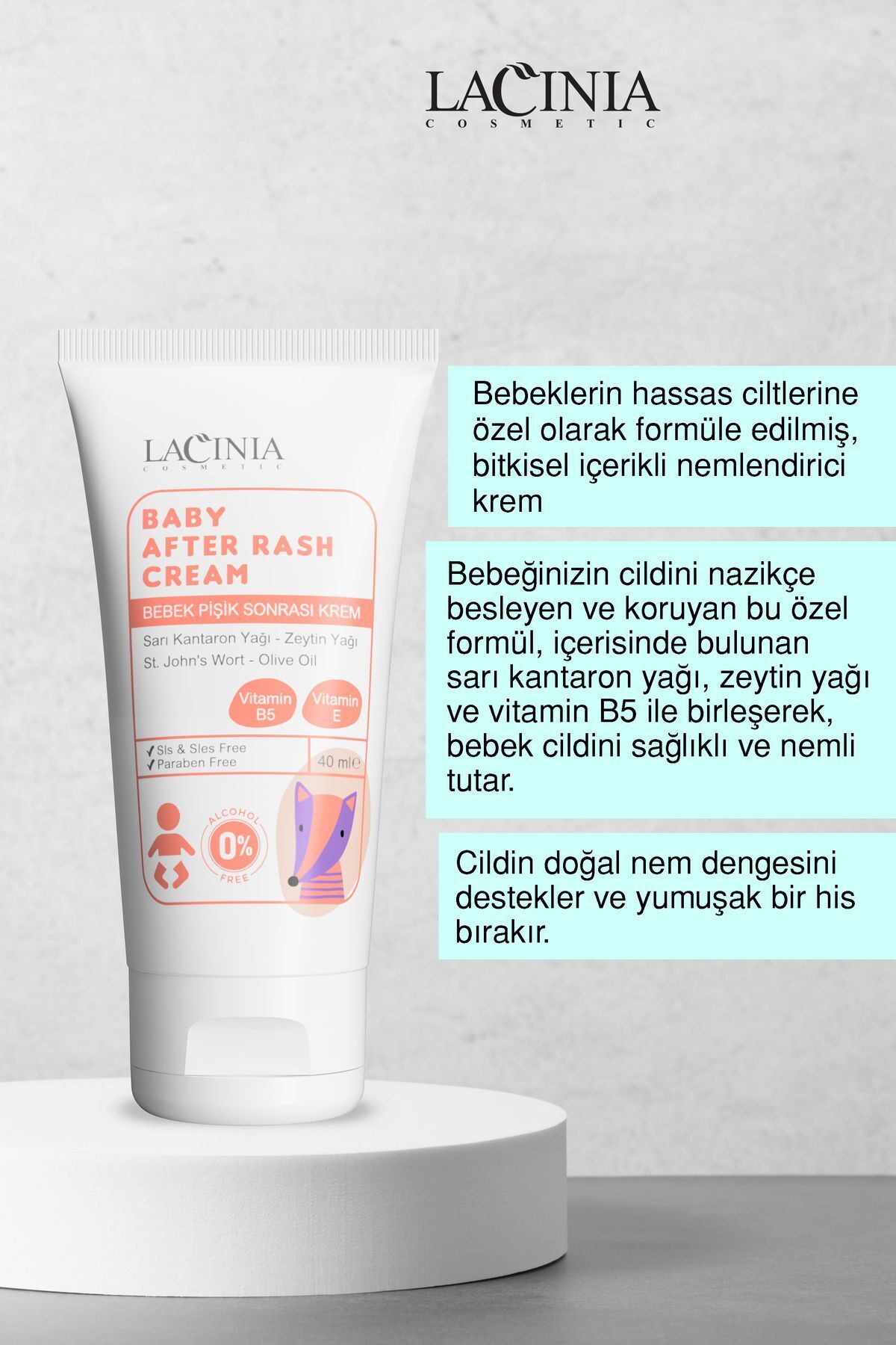 Lacinia Bebek Pişik Sonrası Krem 40Ml fotoğrafı 2 (önizleme)
