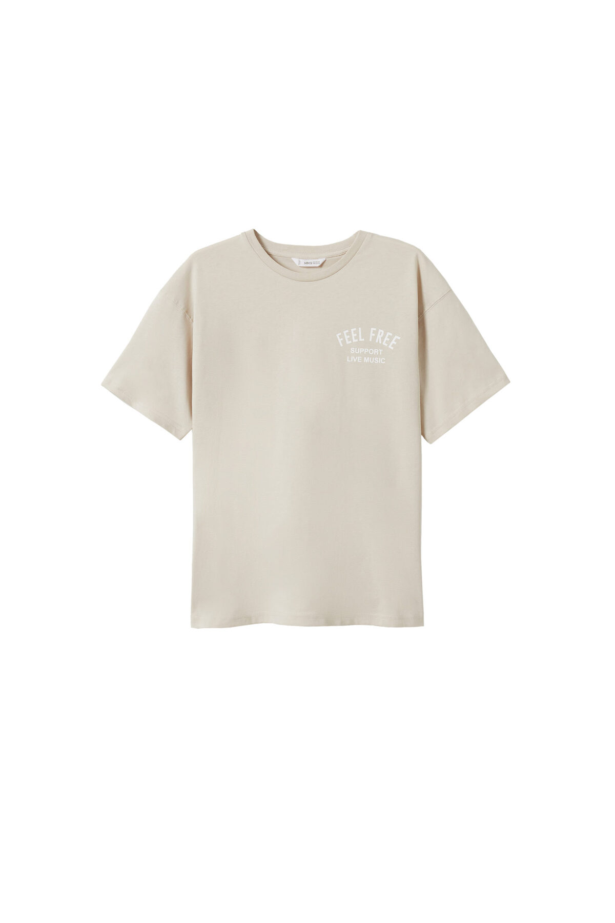 MANGO Kids-Beżowa koszulka chłopięca 27000771 4