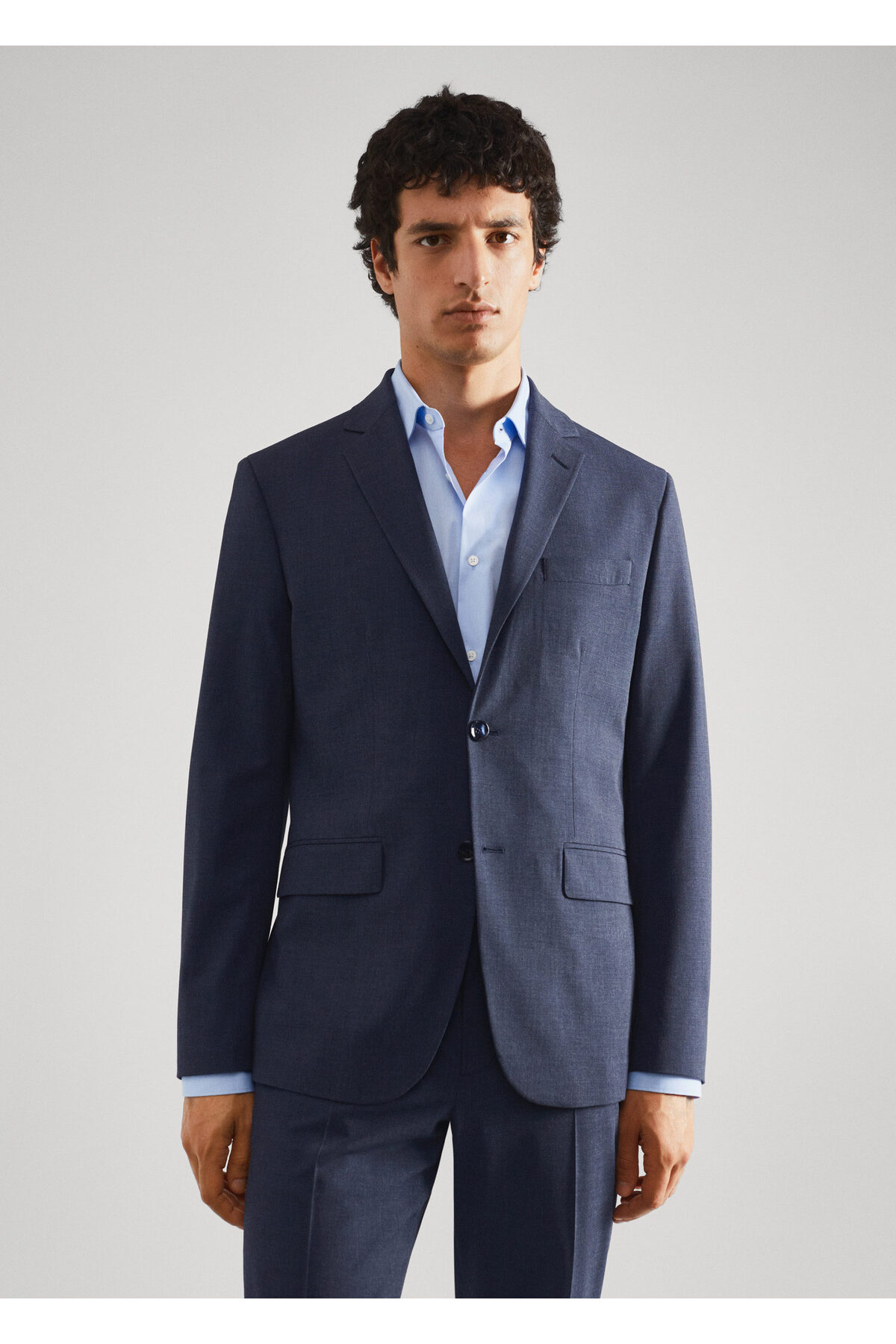 ژاکت مردانه آبی سرمه ای منگو | 47040556 اورجینال - تصویر 3