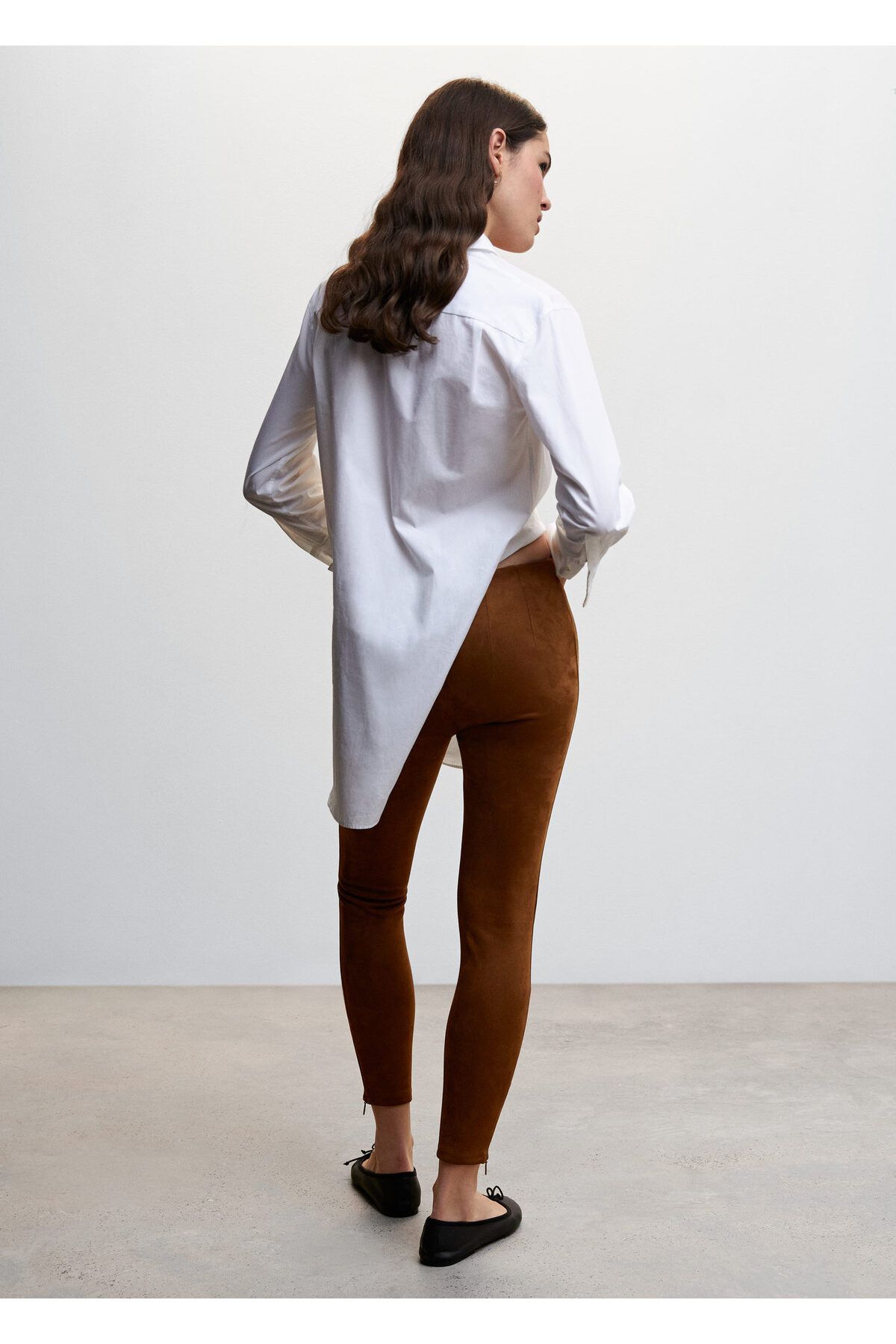 MANGO Woman-Čokoládové dámske legíny37097733 10