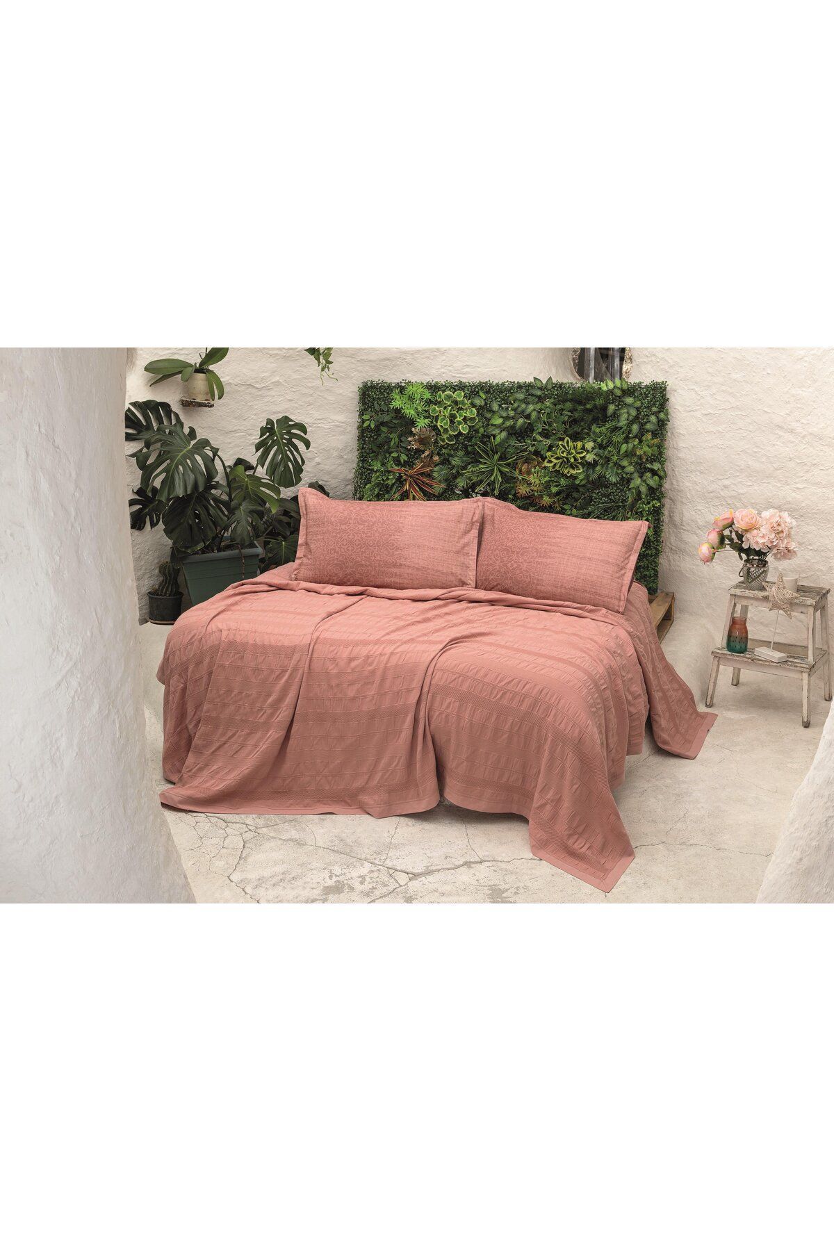 Altınbaşak RİVER 4 PARÇA ÇİFT KİŞİLİK PİKE (230X250), FITTD. ÇARŞAF , YASTIK KILIFI TAKIMI %100 PAMUK 3