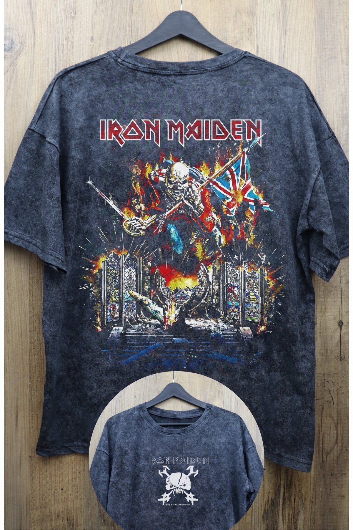 Cngzshop Unisex Iron Maiden Sirt Baskili Yikamali Tisort Oversize Rock Metal Baskili Retro T Shirt Fiyat Yorumlar Trendyol