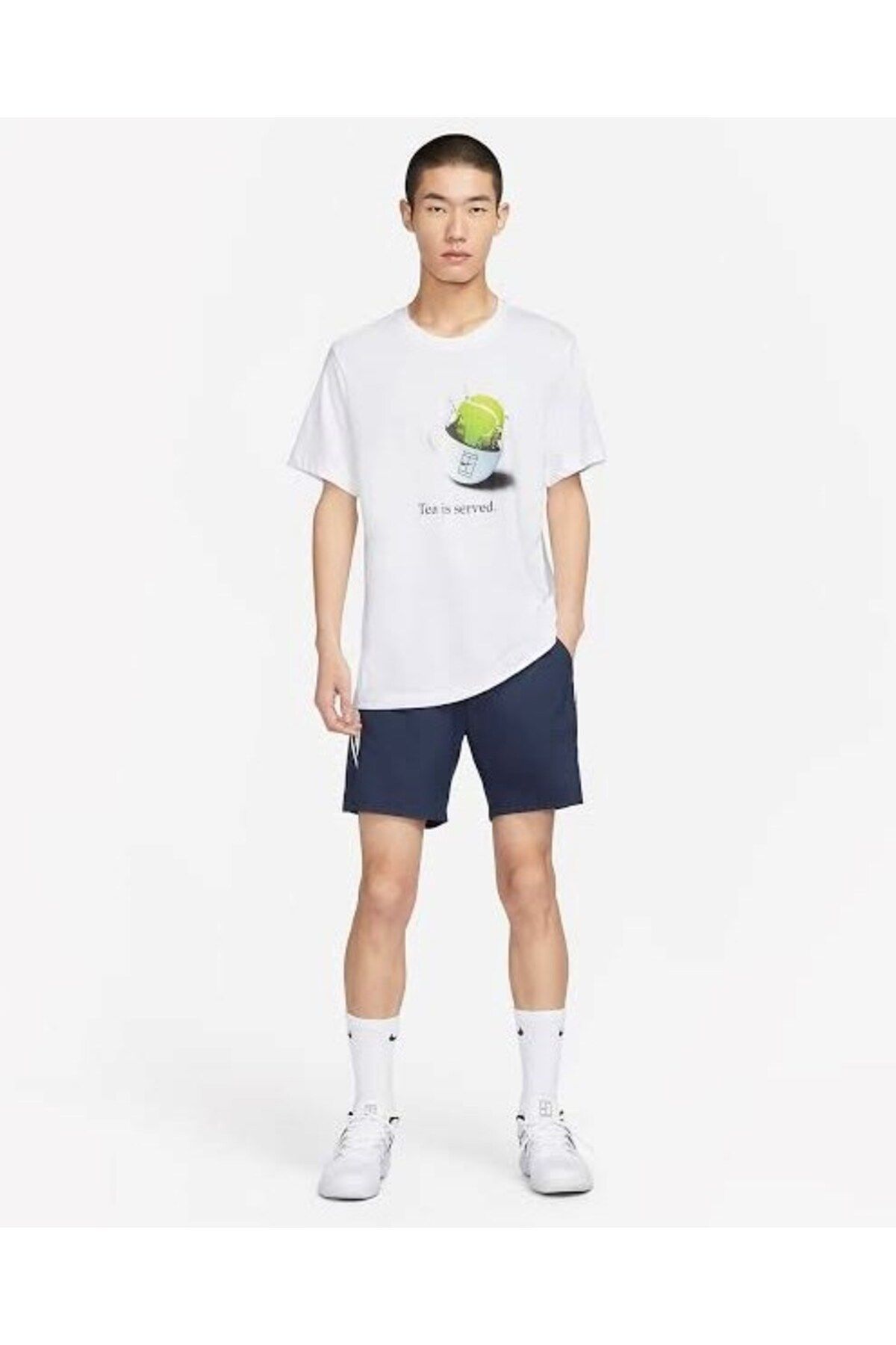 تی شرت سفید مردانه تنیس court Dri Fit FD0031 100 Nike