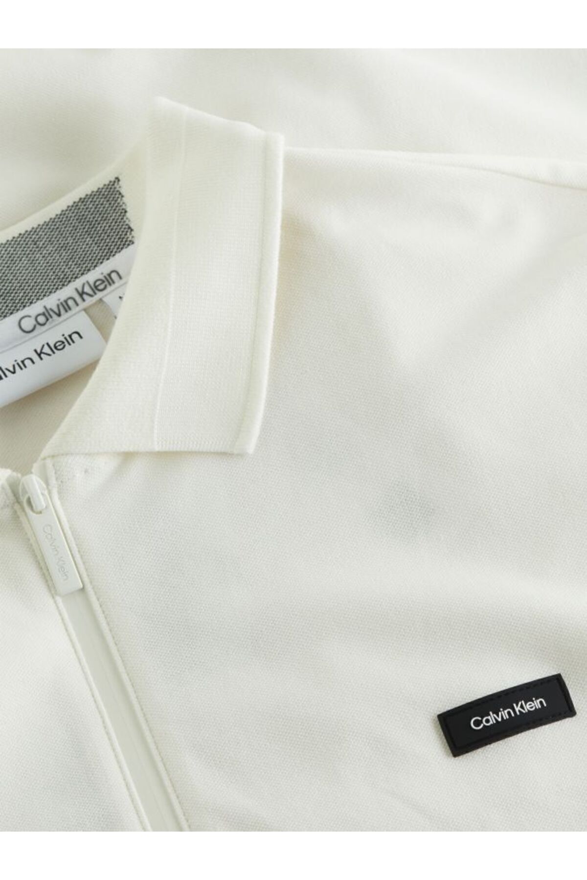 تی شرت یقه پولو سفید مردانه چوگان اورجینال Calvin Klein
