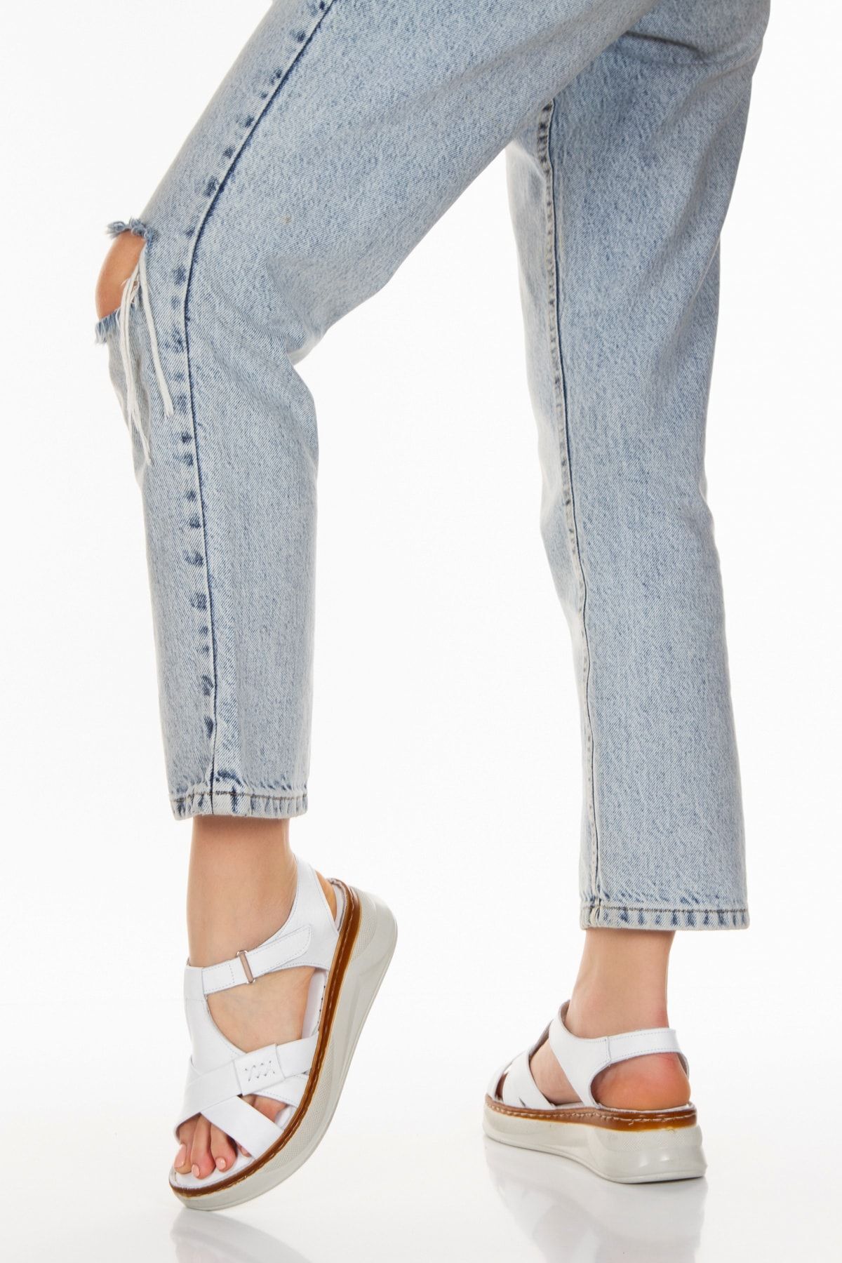 صندل زنانه سفید İLOLİCA | KCD01 اورجینال - تصویر 3