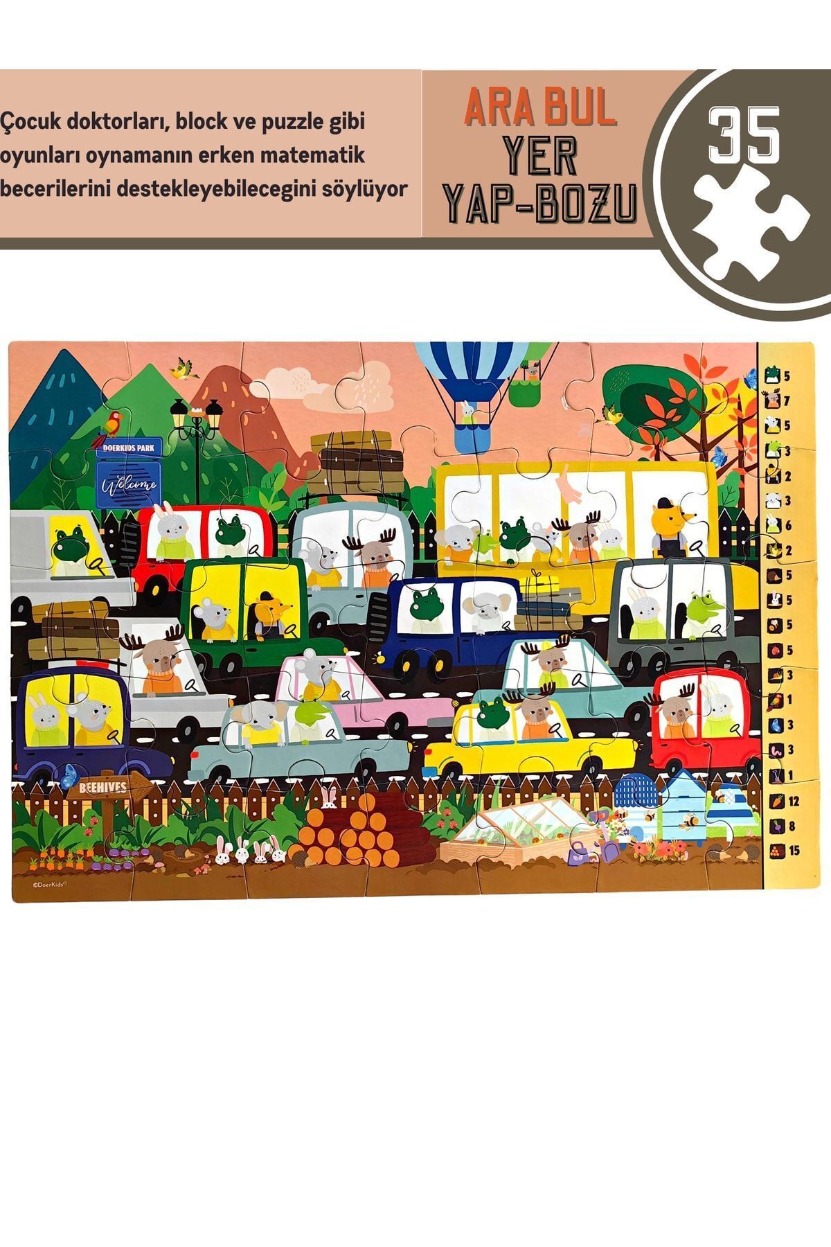 DoerKids Park Ara-bul Yer Puzzle | Eğitici Puzzle 4 Yaş 35 Parça fotoğrafı 2 (önizleme)