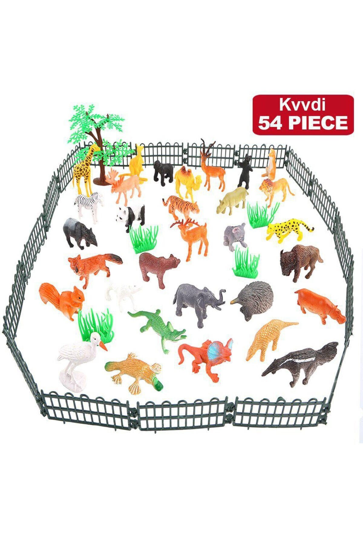Choice 54 Pcs Mini Jungle Animal Toys Set Realistic Wild Plastic Animals Learning Toys Elephant Gazelle...