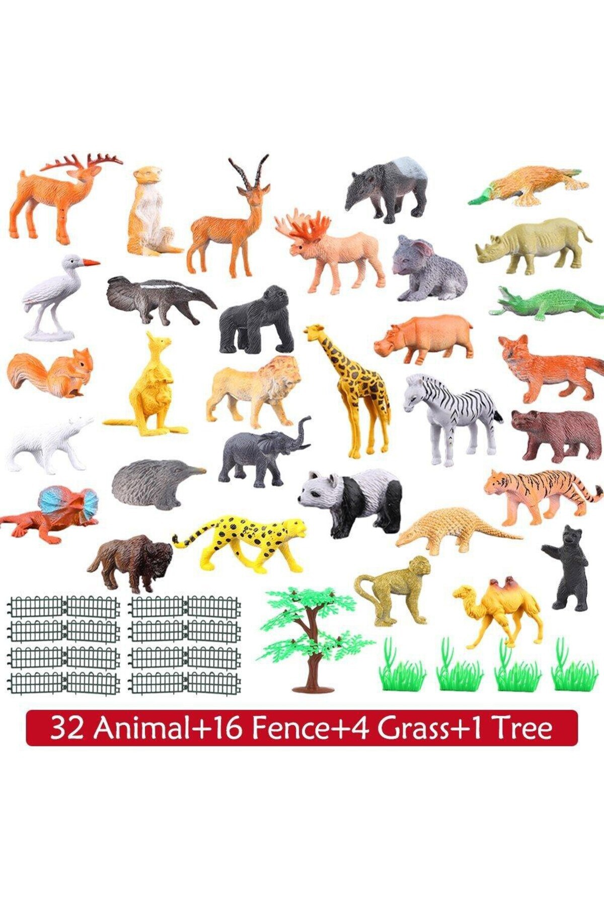Choice 54 Pcs Mini Jungle Animal Toys Set Realistic Wild Plastic Animals Learning Toys Elephant Gazelle...