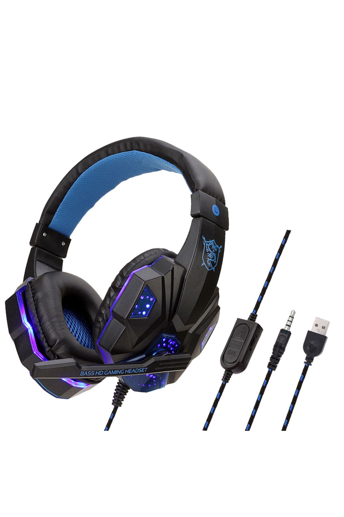 occkic Stereo Gaming Headset Deep Bass Computer Game Headphones Earphone with LED Light Microphone Noise. Trendyol