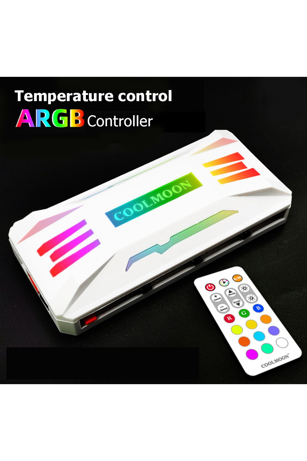 Choice-COOLMOON RGB Controller 4Pin PWM 5V 3Pin ARGB Cooling Fan Smart Remote Control for Computer PC Ca... 4