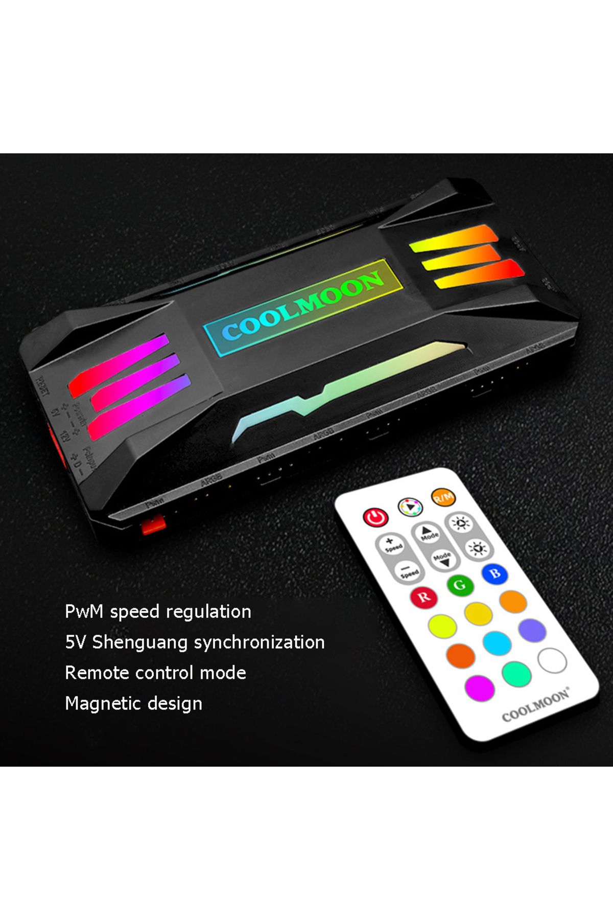 Choice-COOLMOON RGB Controller 4Pin PWM 5V 3Pin ARGB Cooling Fan Smart Remote Control for Computer PC Ca... 7