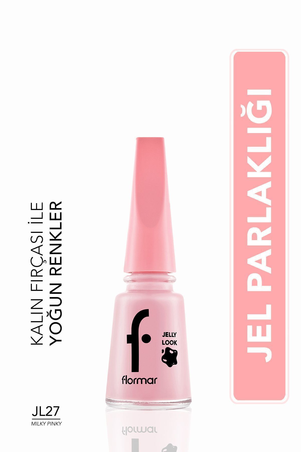 Лак для ногтей Flormar Gel Look Shiny (РОЗОВЫЙ) — Эмаль для ногтей Jelly Look — Jl27 Milky Pinky — 8690604282210