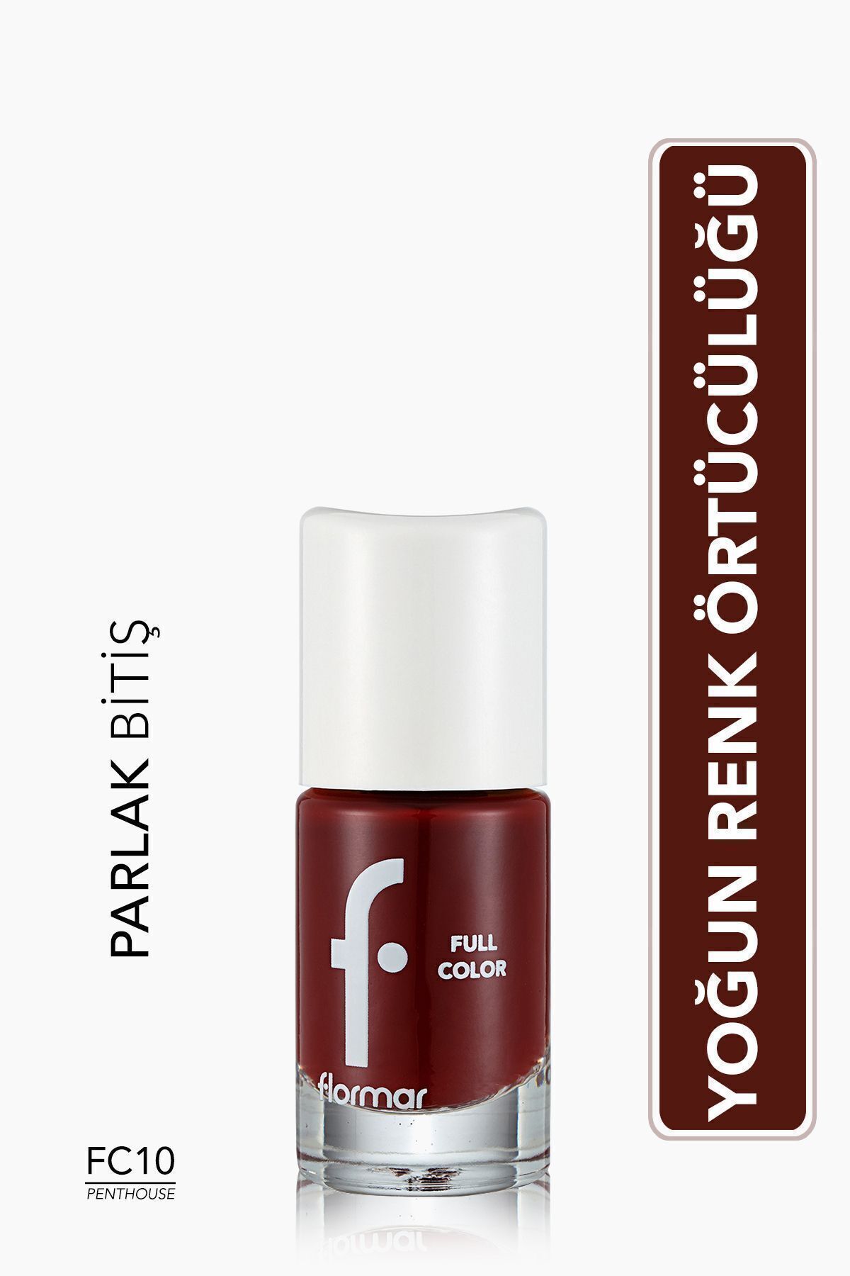 Лак для ногтей Flormar Intense Color Shiny (BONE RED)-полноцветная эмаль для ногтей-fc10 Penthouse-8690604310463