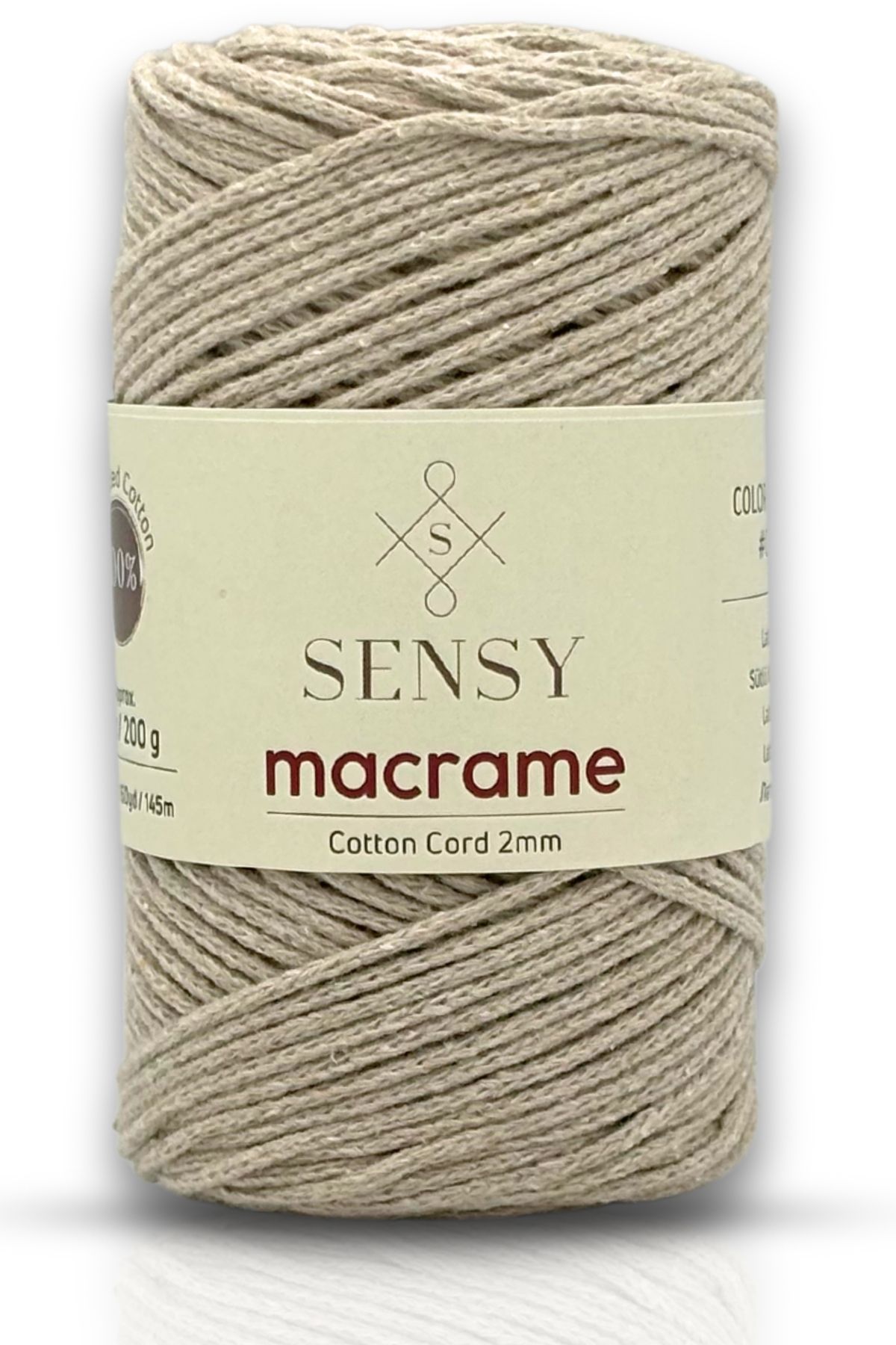 SENSY-2mm Koton Cotton Macrame String - Chain and Supla String, Milky Brown Color Bag 1