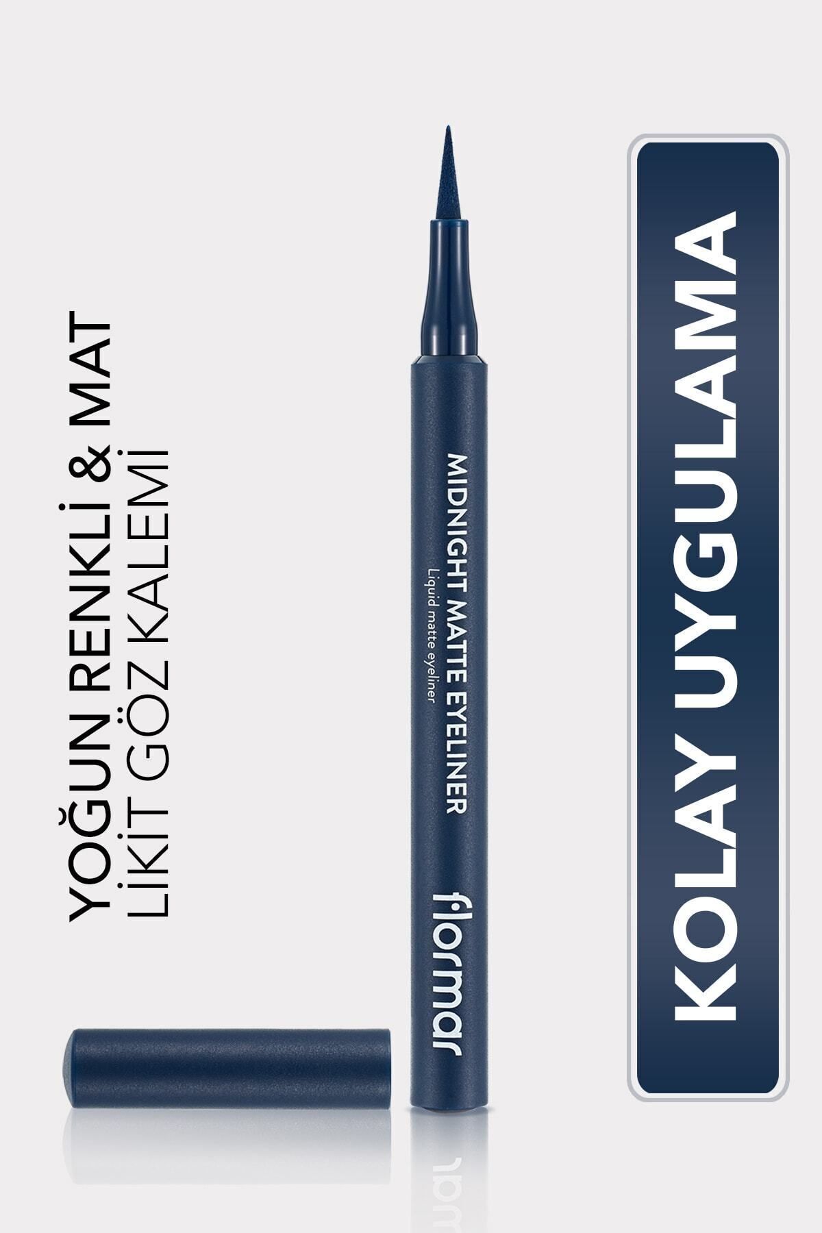 Жидкий карандаш для глаз Flormar Matte Liquid Pencil (DARK BLUE) — Матовая подводка для глаз Midnight — 003 Dark Blue — 8690604641666 0717035