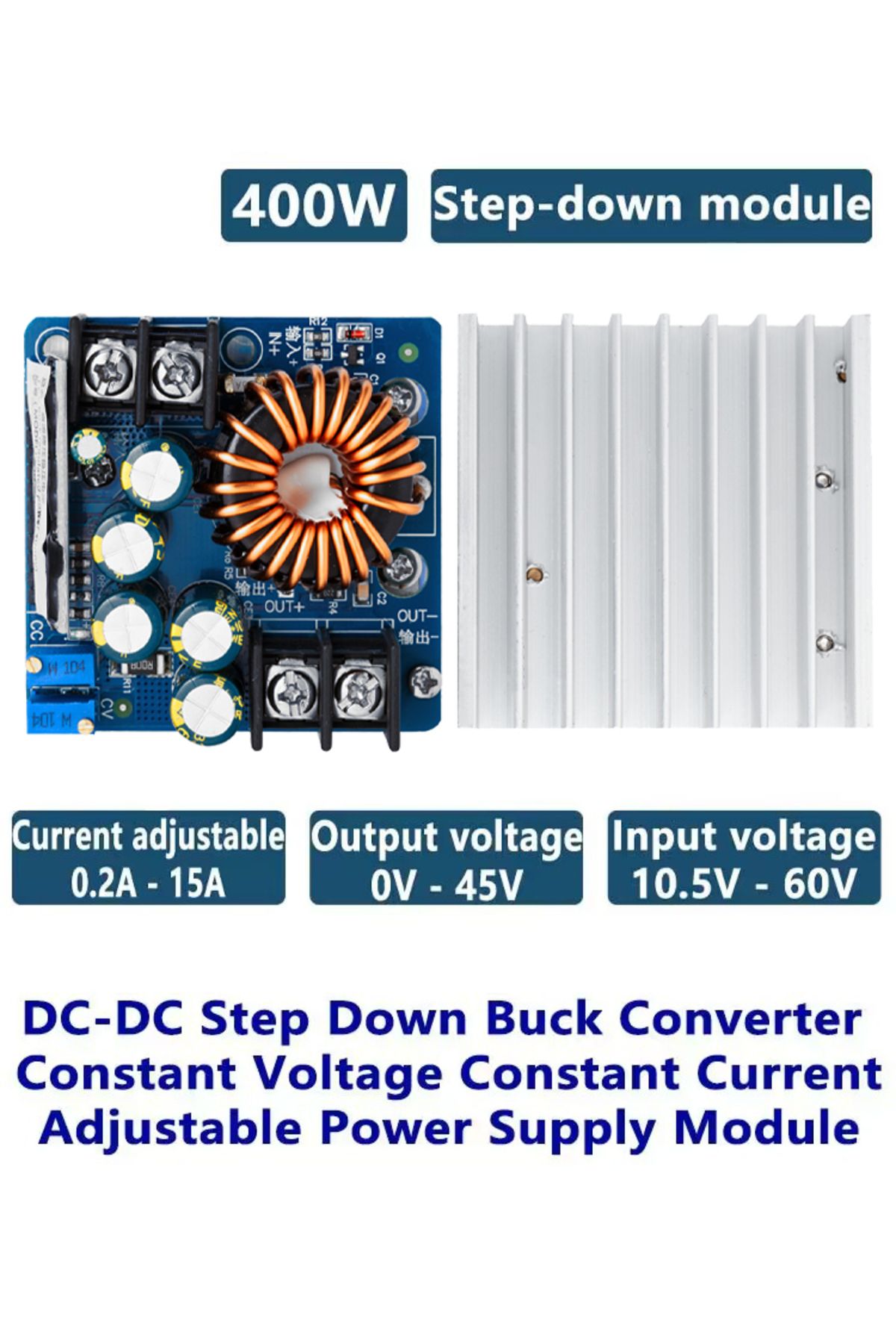 Choice-DC-DC 400W 15A Step Down Buck Converter DC 10V-60V To 0-45V Constant Voltage Constant Current Adj... 2