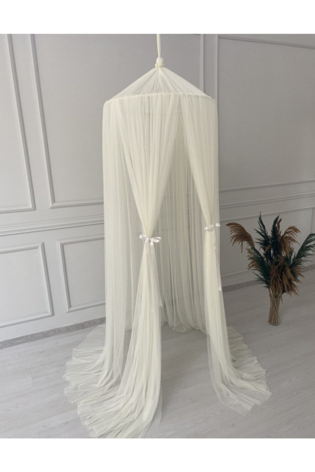 Pastelya Krem Tül Cibinlik Gölgelik Sineklik S Beden fotoğrafı 3 (önizleme)