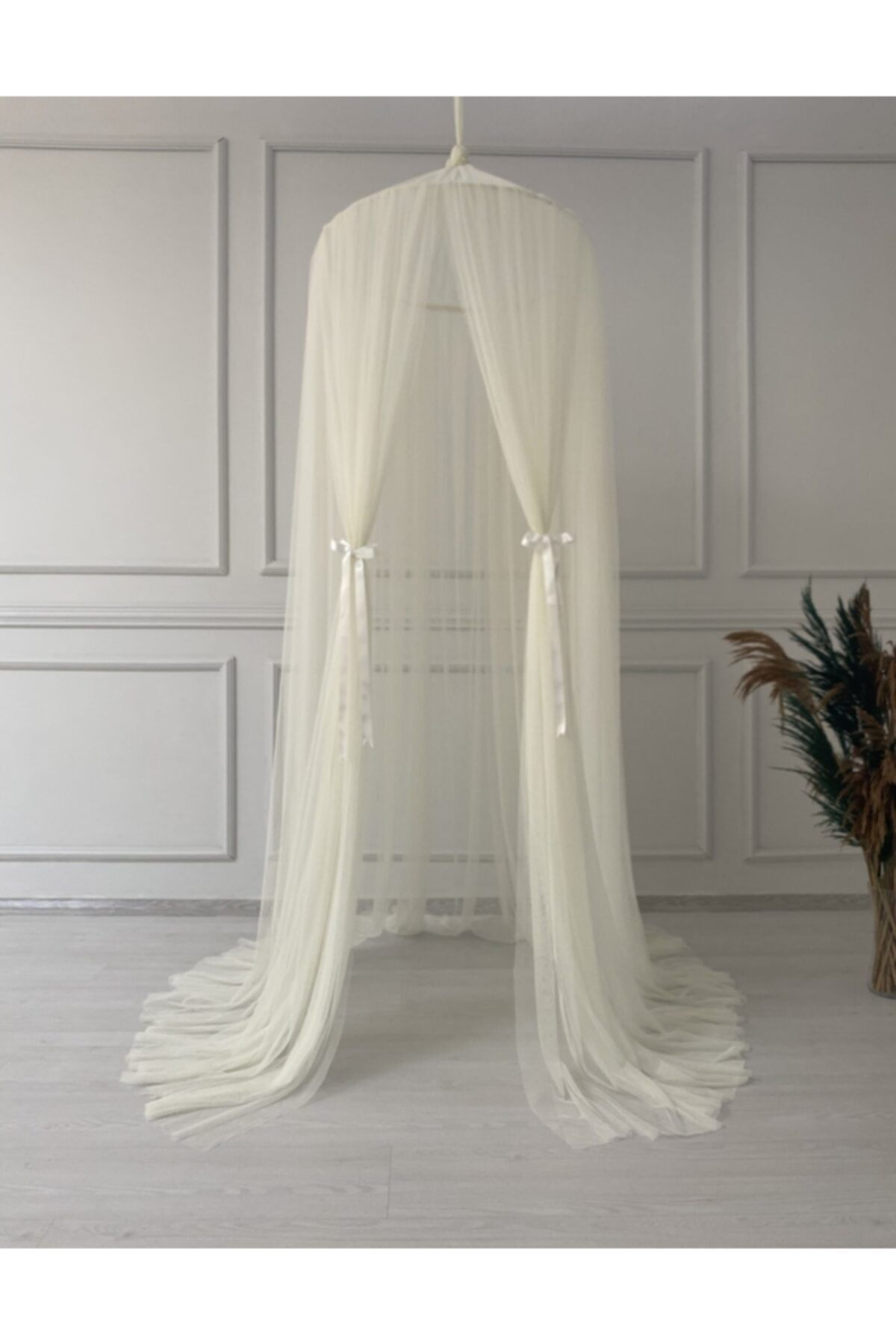 Pastelya Krem Tül Cibinlik Gölgelik Sineklik S Beden fotoğrafı 2 (önizleme)