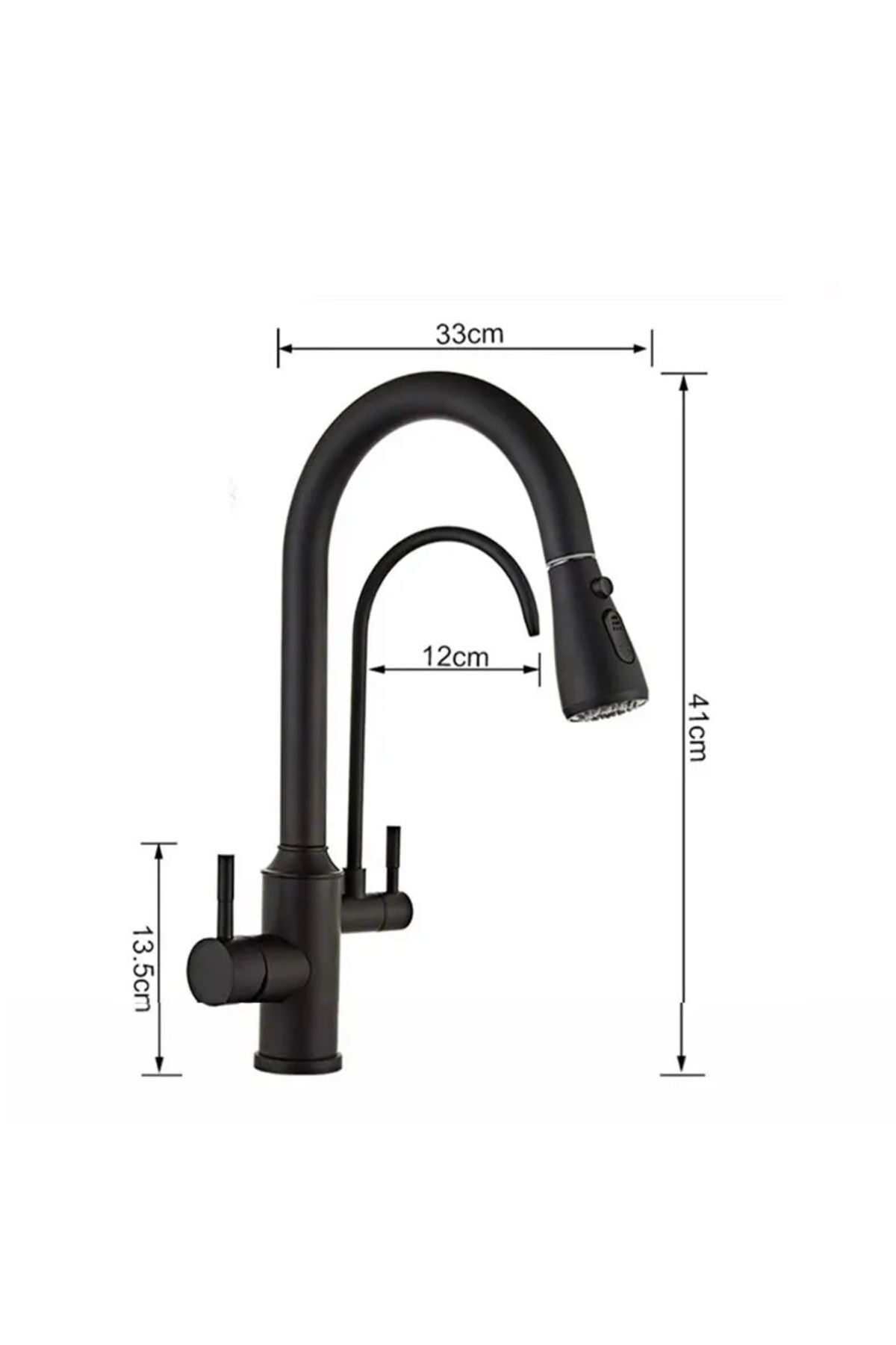 OEM-Black Spiral Fountain Kitchen Sink Faucet - Dual Flow Water Purification Outlet 5
