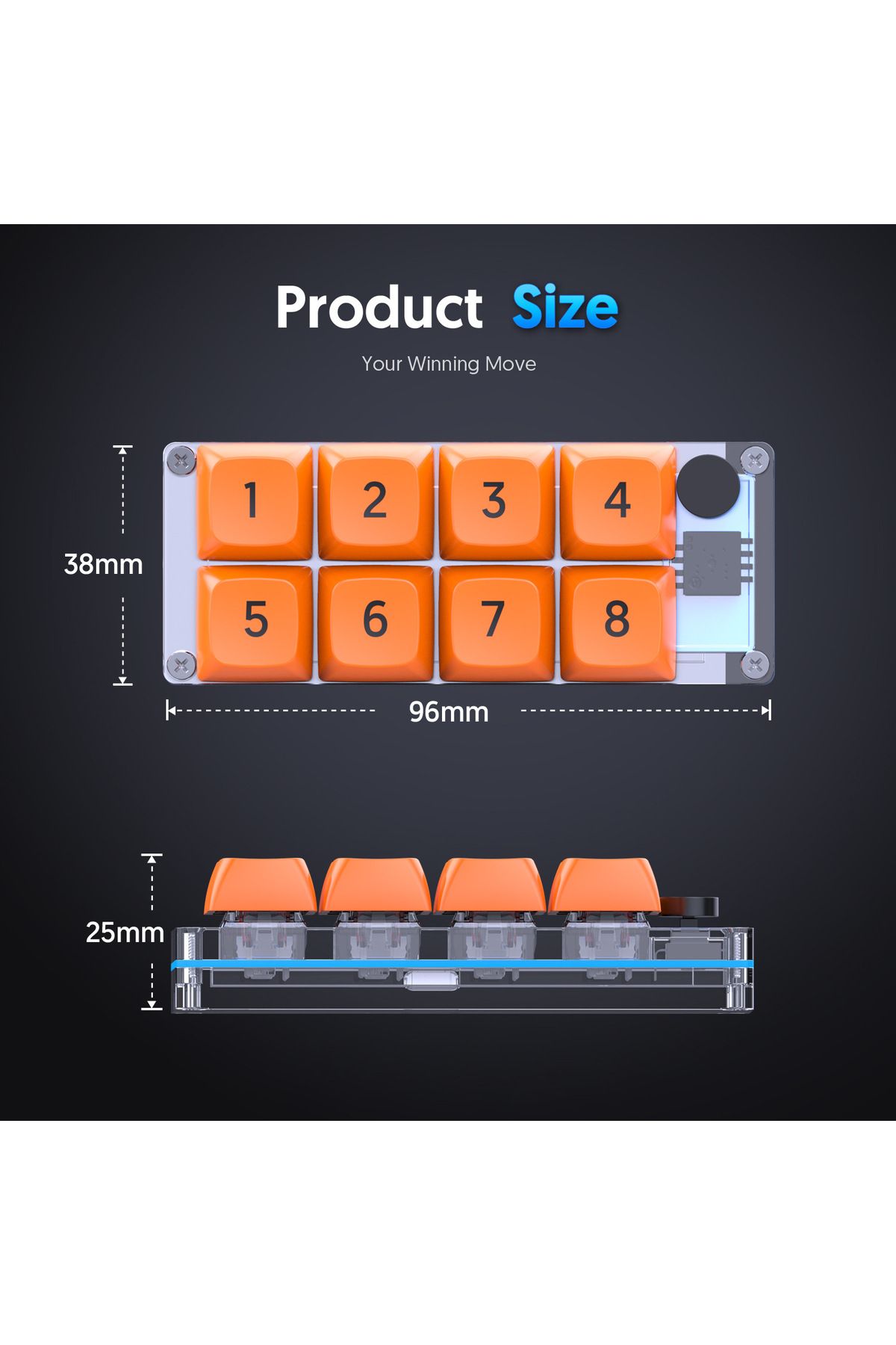 Choice-8 Key Macro Programmable Fully Hot Swappable Mechanical Switch 4 Color RGB Light Gaming Mini Keyb... 4