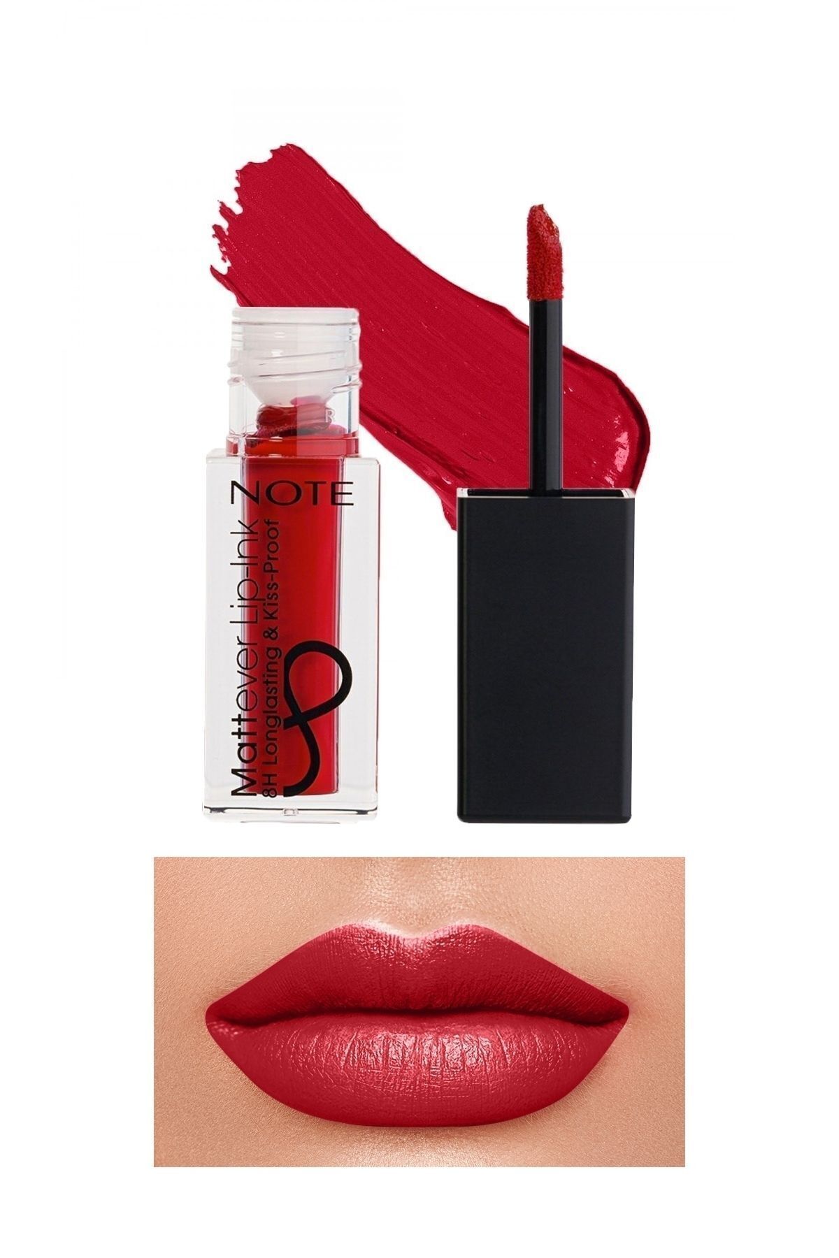 Note Cosmetics Mattever Lip-Ink Matte и перманентная жидкая губная помада 14 Unpredictable Red - Red LPNK MATTEVER