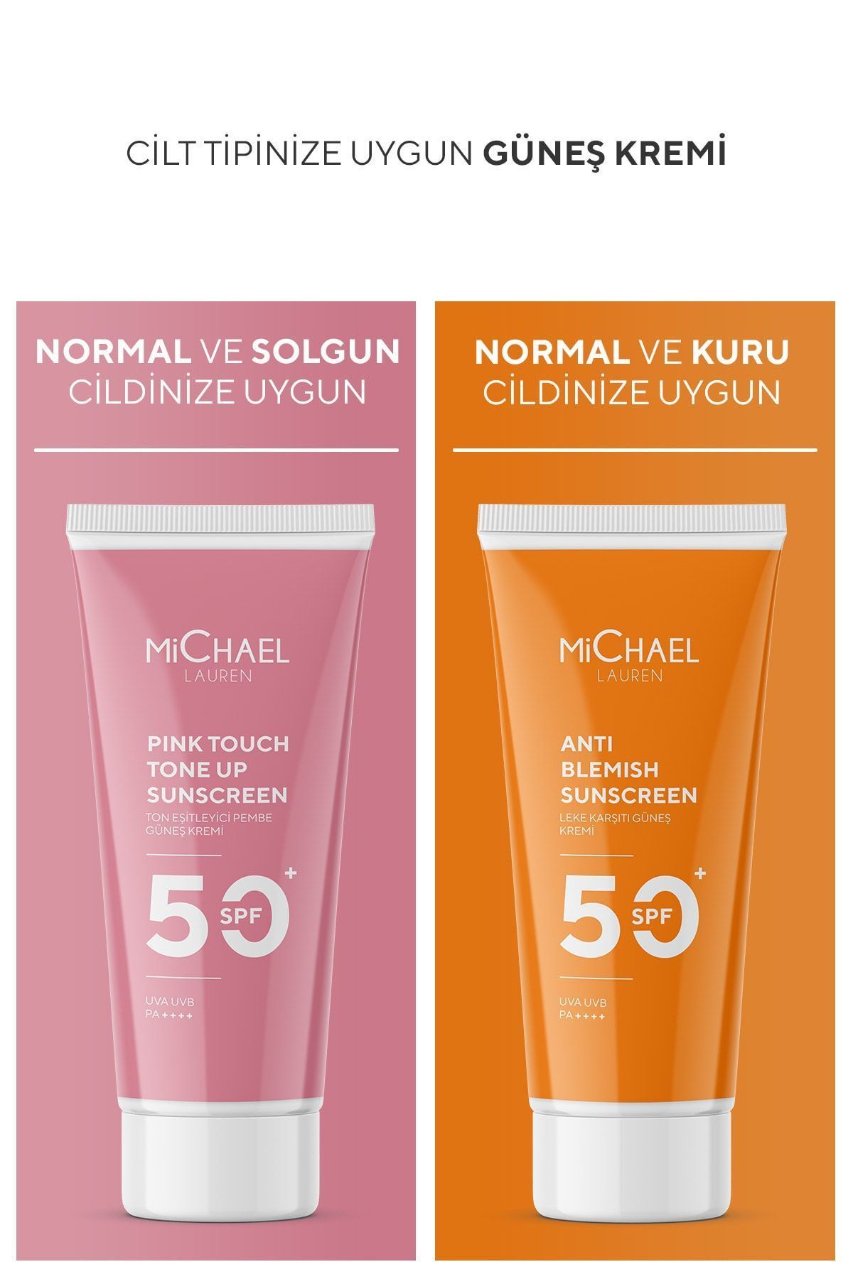 ست کرم ضد آفتاب صورتی تانکس کننده رنگ پوستی لمس SPF 50+ صورت 2 Michael Lauren