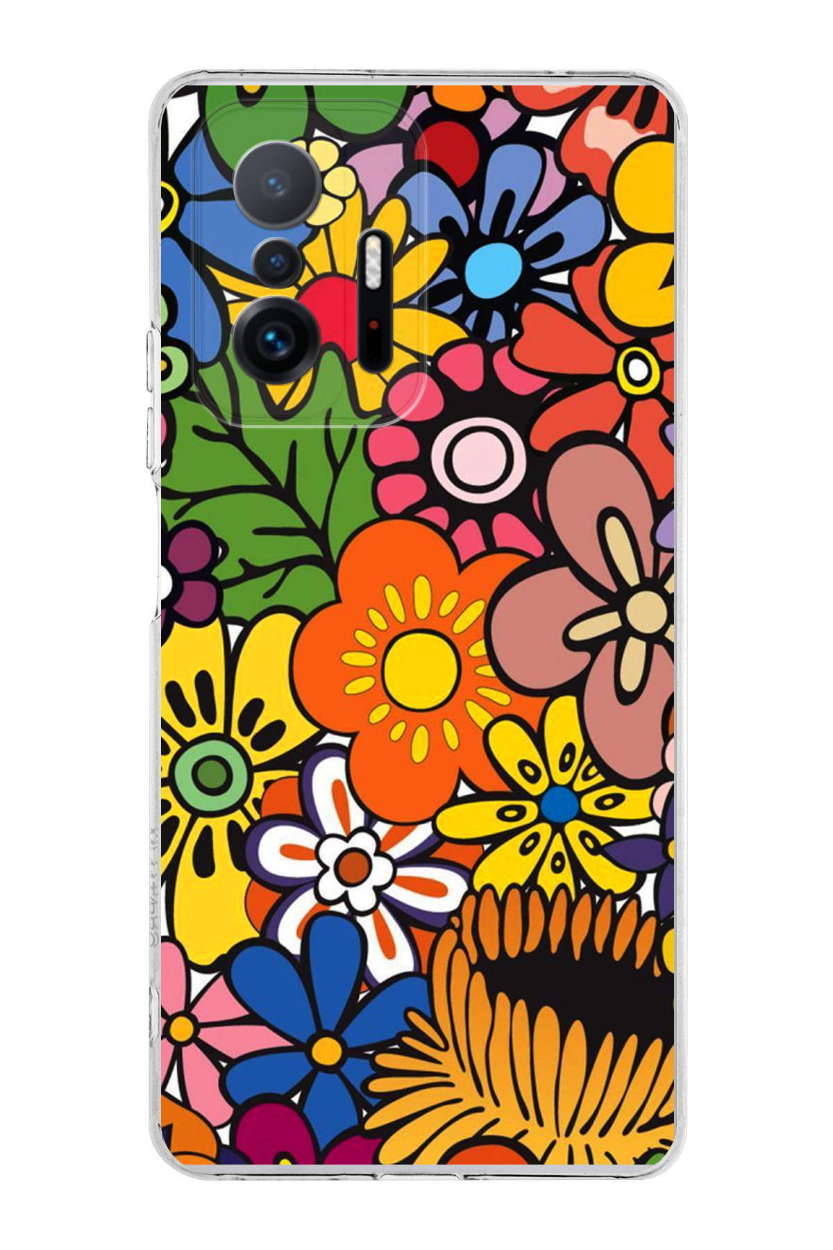 Xiaomi Mi 11T ile Uyumlu 1mm Slim Fit Retro Colors 2 Baskılı Şeffaf Kılıf