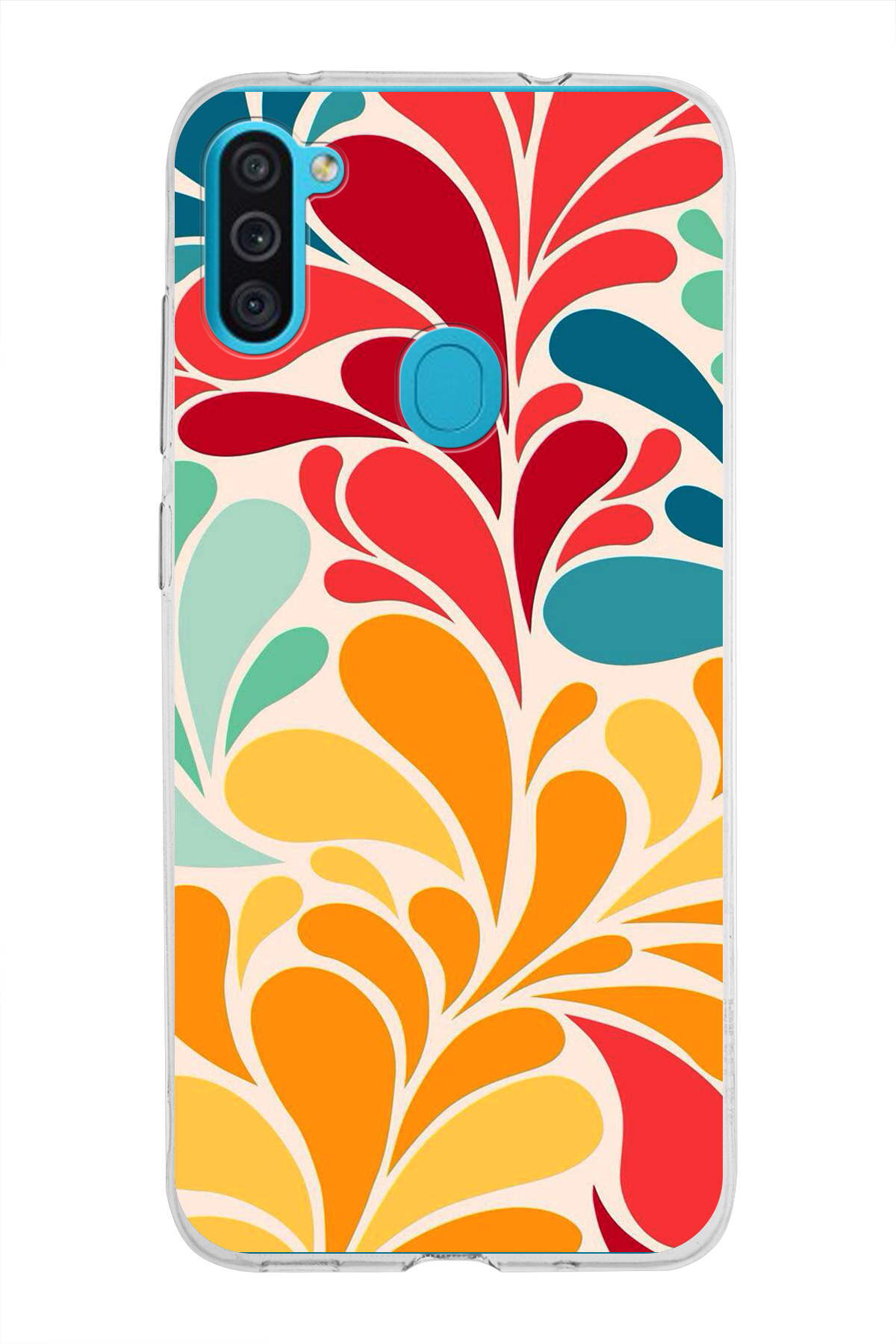 Samsung Galaxy M11 ile Uyumlu 1mm Slim Fit Retro Colors 5 Baskılı Şeffaf Kılıf