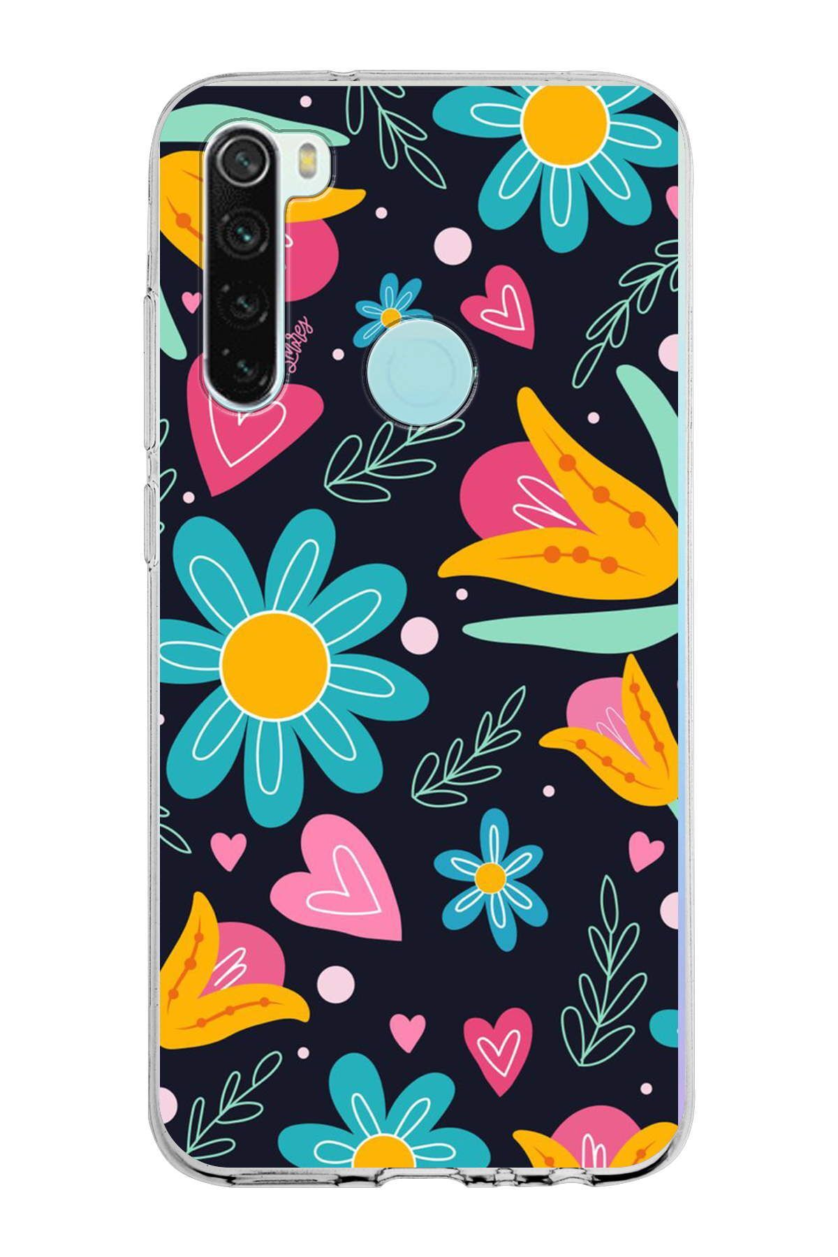 Xiaomi Redmi Note 8 ile Uyumlu 1mm Slim Fit Retro Colors 1 Baskılı Şeffaf Kılıf