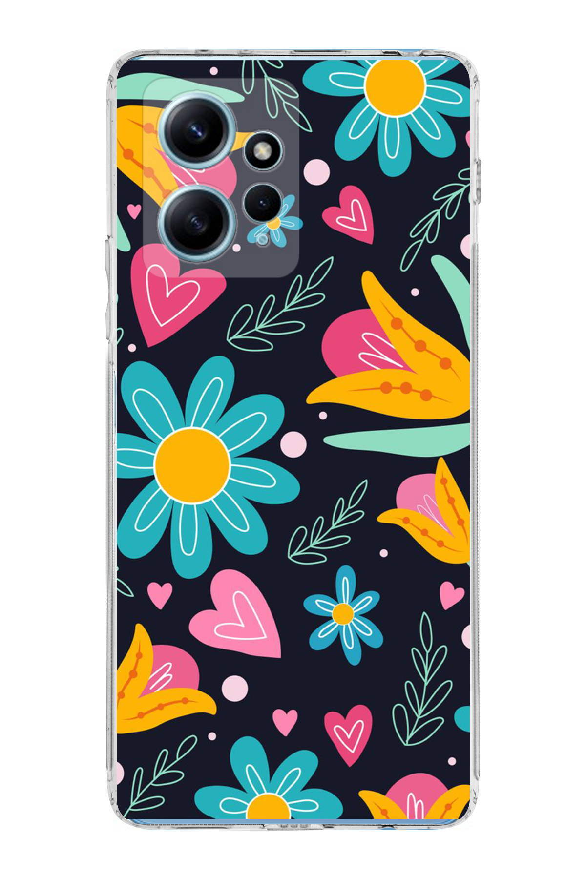 Xiaomi Redmi Note 12 4G ile Uyumlu 1mm Slim Fit Retro Colors 1 Baskılı Şeffaf Kılıf