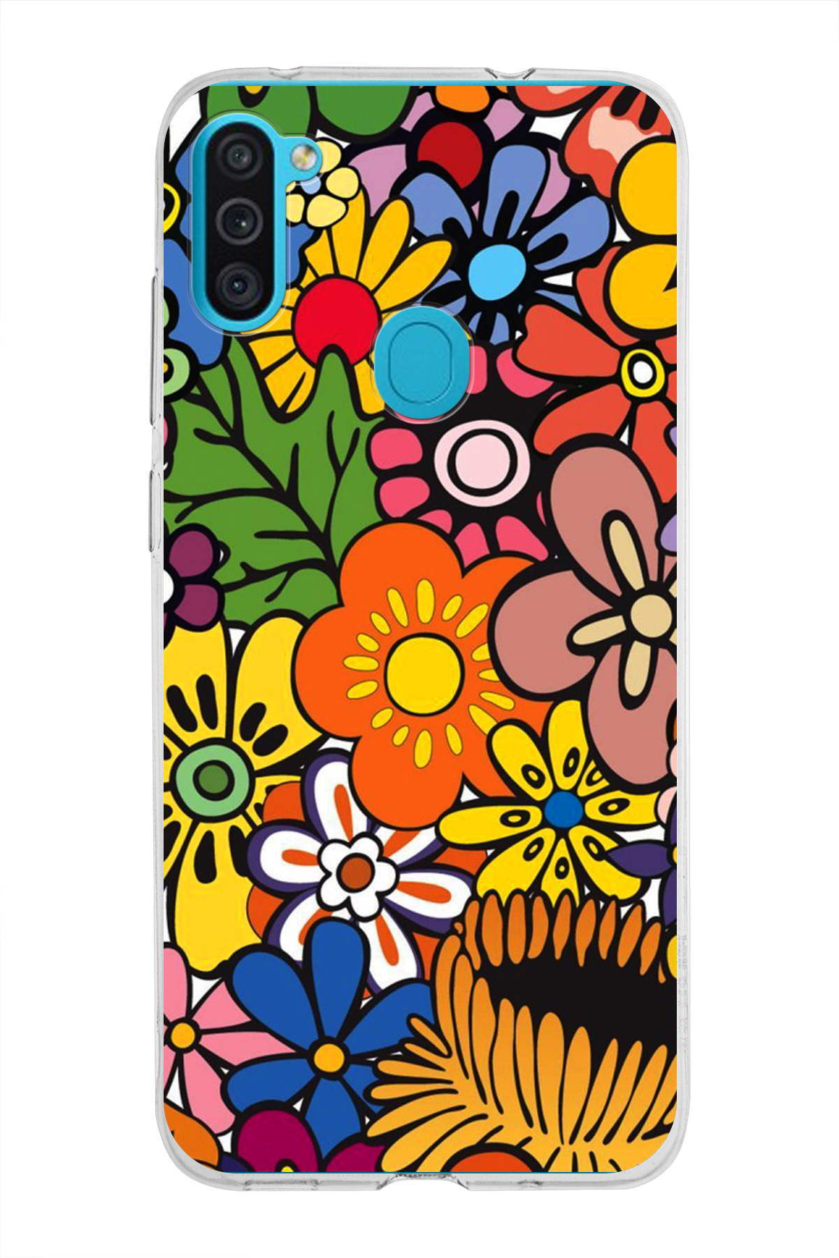 Samsung Galaxy M11 ile Uyumlu 1mm Slim Fit Retro Colors 2 Baskılı Şeffaf Kılıf